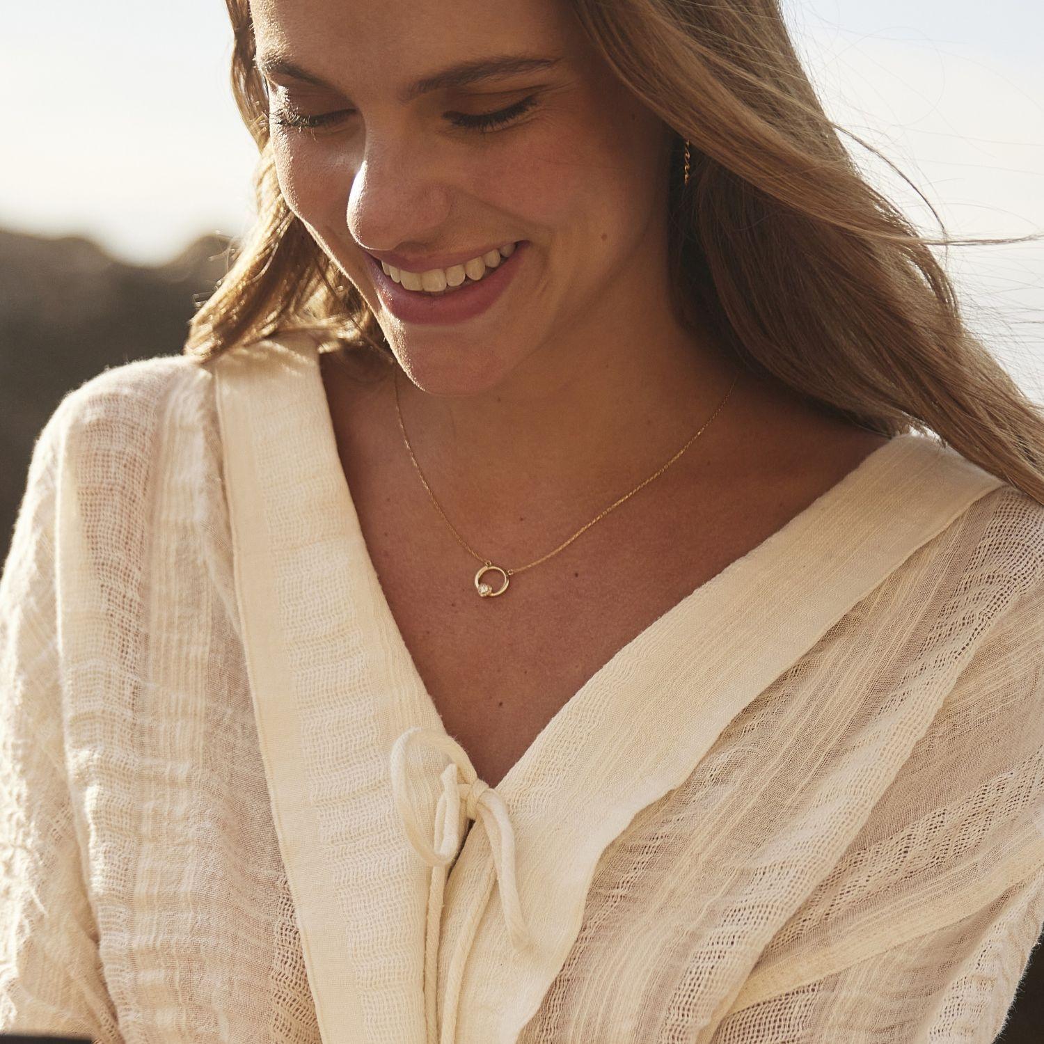 Collares de Oro 18kt Modelo Corazón de Circonita-3