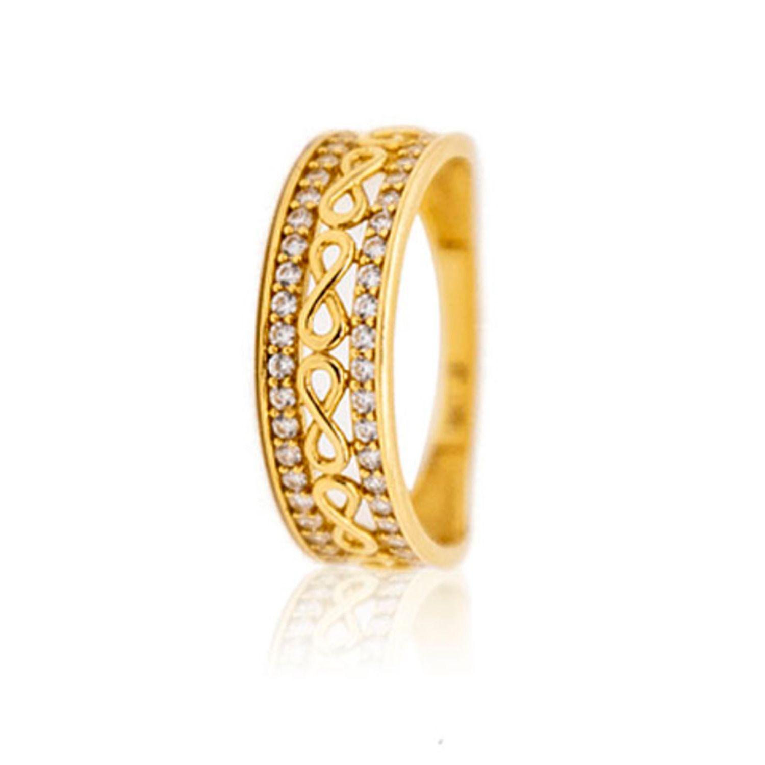 Anillo de Oro 18kt Romano Infinito Circón-0