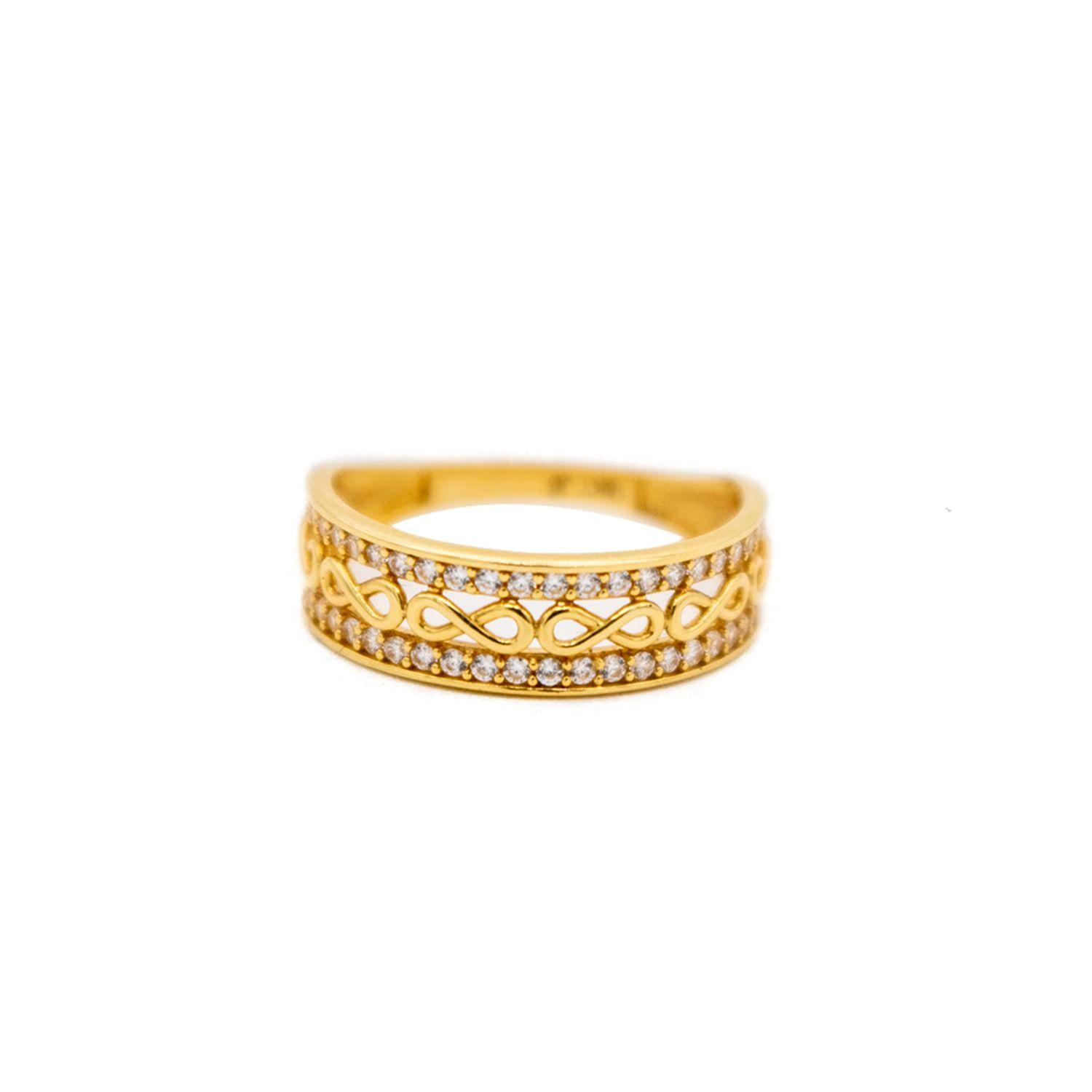 Anillo de Oro 18kt Romano Infinito Circón-1