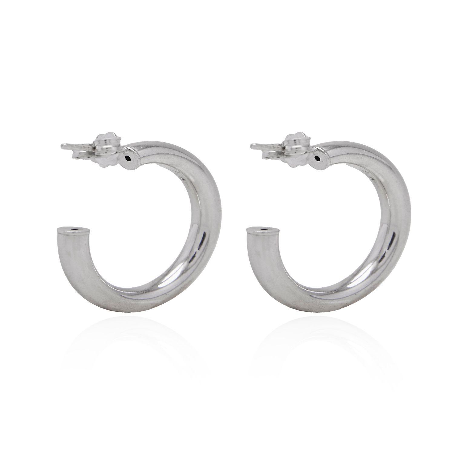 Aros de Plata Esterlina 925 Argollas Gruesas-2