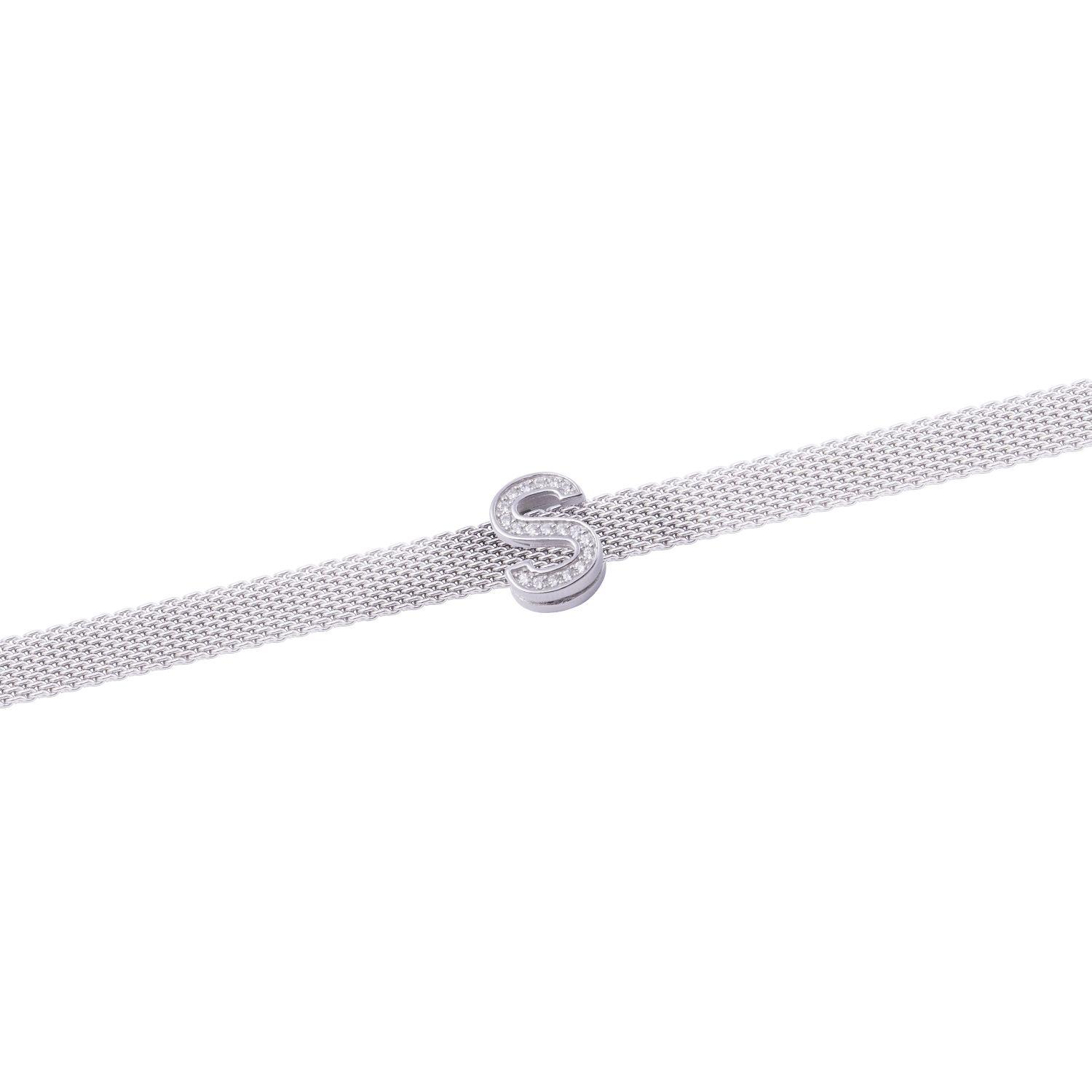 Dije de Plata broche Letra S con Circonita-2
