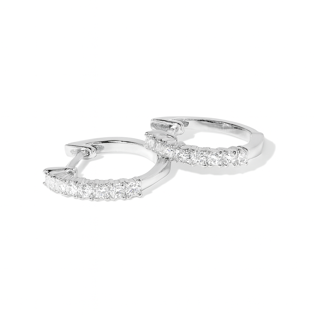 Aros de Oro 18kt Diamantes 37 Pts es G/VS Corte Brillante-0