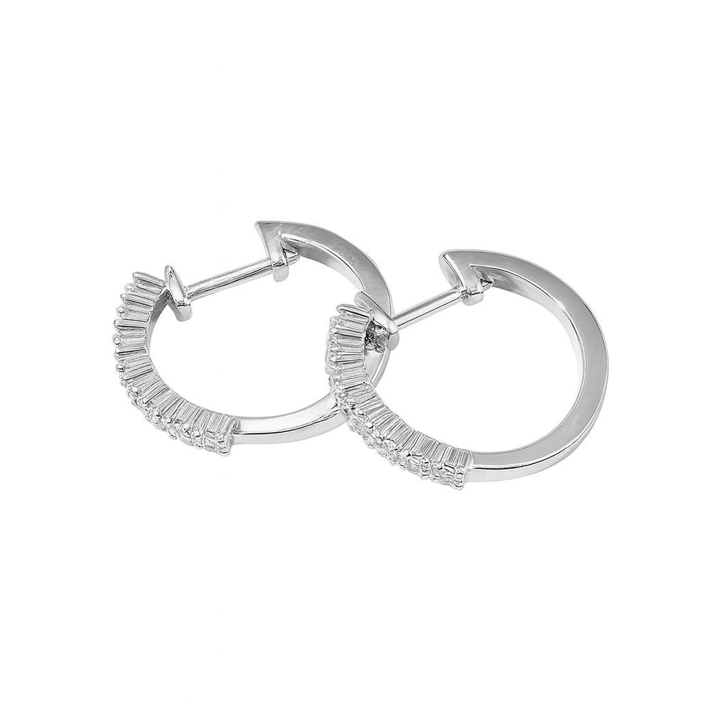 Aros de Oro 18kt Diamantes 37 Pts es G/VS Corte Brillante-2