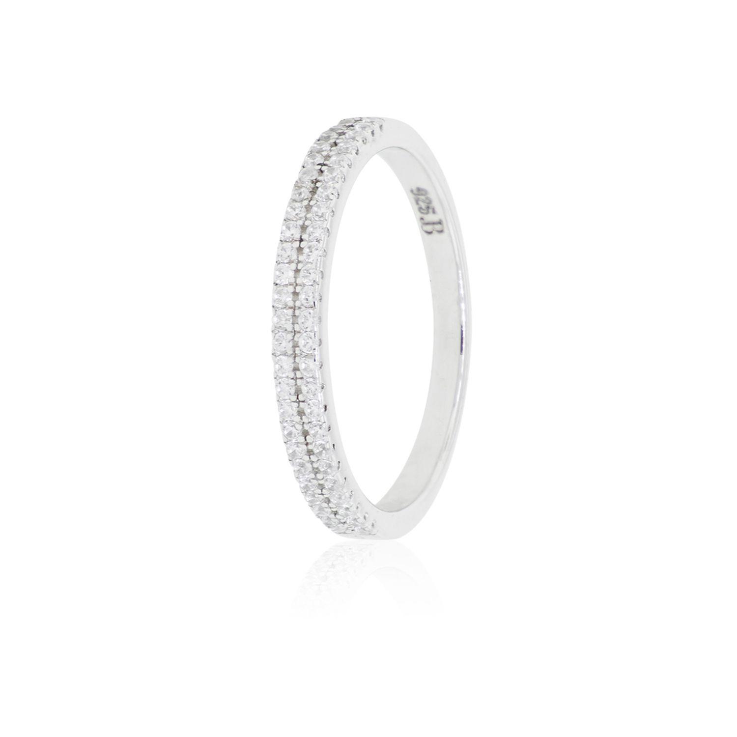 Anillo de Plata Esterlina 925 Cintillo Doble-0