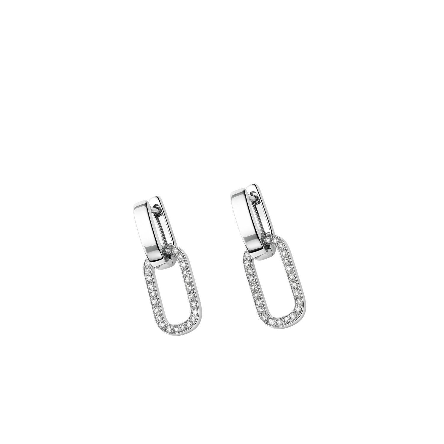 Aros de Oro Blanco 18kt Diamantes 39 Puntos es Corte Brillante SI/H-2