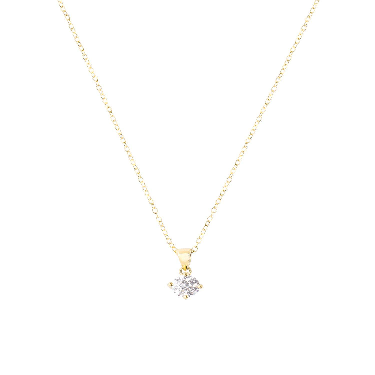 Colgante de Oro 18kt Modelo Circón solitario 4 grifas-1