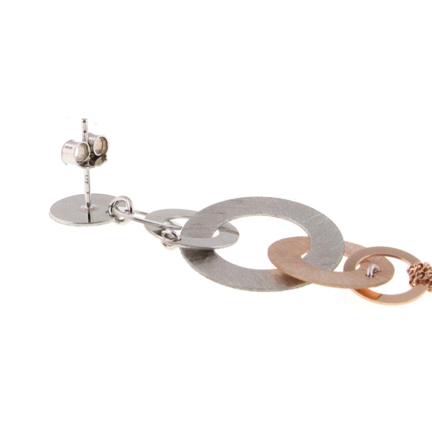Aros de Plata Esterlina 925 Discos Bicolor Revestido en Oro 18kt-2