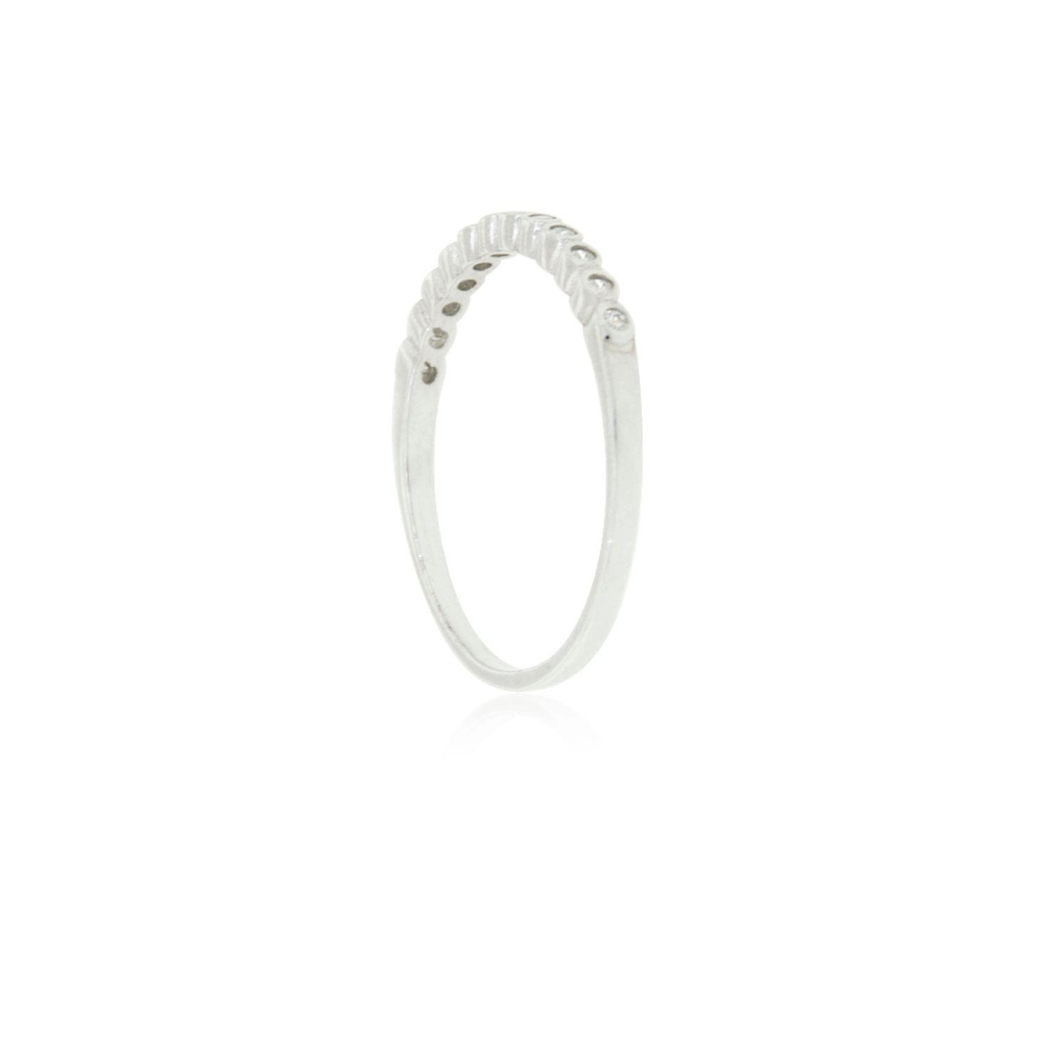 Anillo de Plata Esterlina 925 Medio Cintillo Con Circon-1