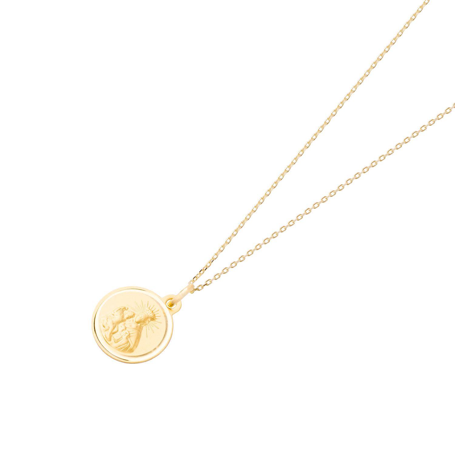 Colgante de Oro 18kt Virgen Maria 14mm-1