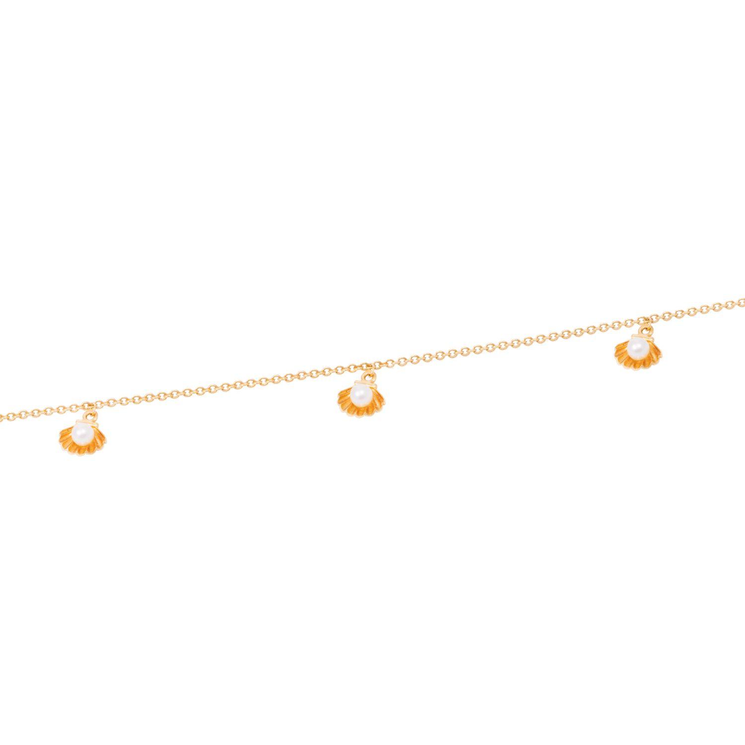 Pulsera Oro Amarillo 18kt Perlas y Conchitas-2