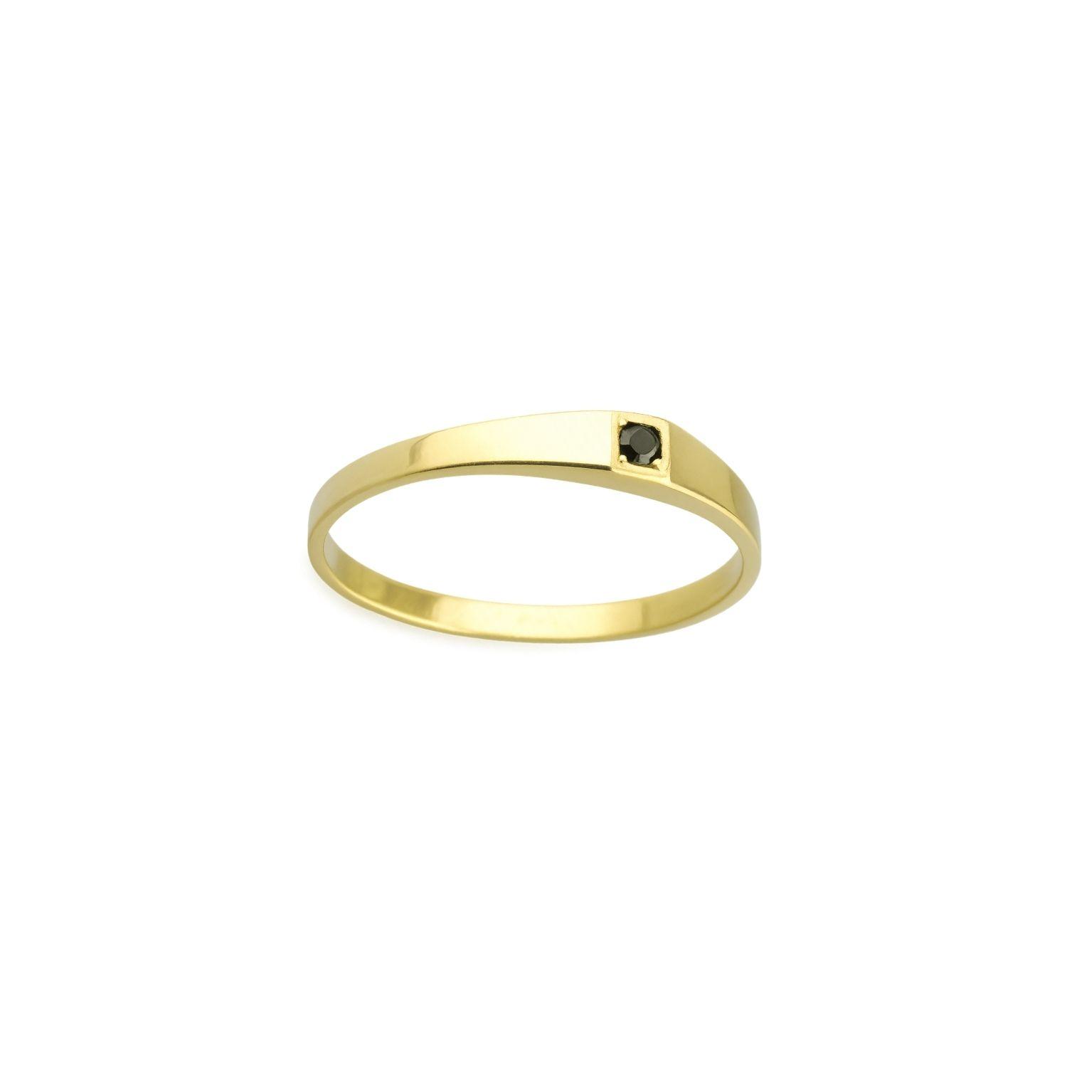 Anillo Oro 18kt Platino Minimalista Plano Circonita-2