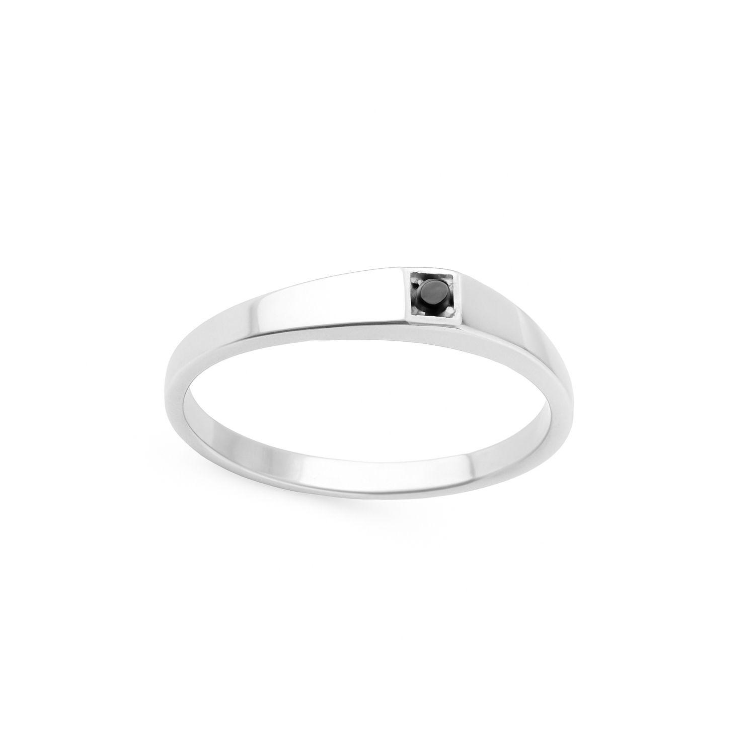 Anillo Oro 18kt Platino Minimalista Plano Circonita-8
