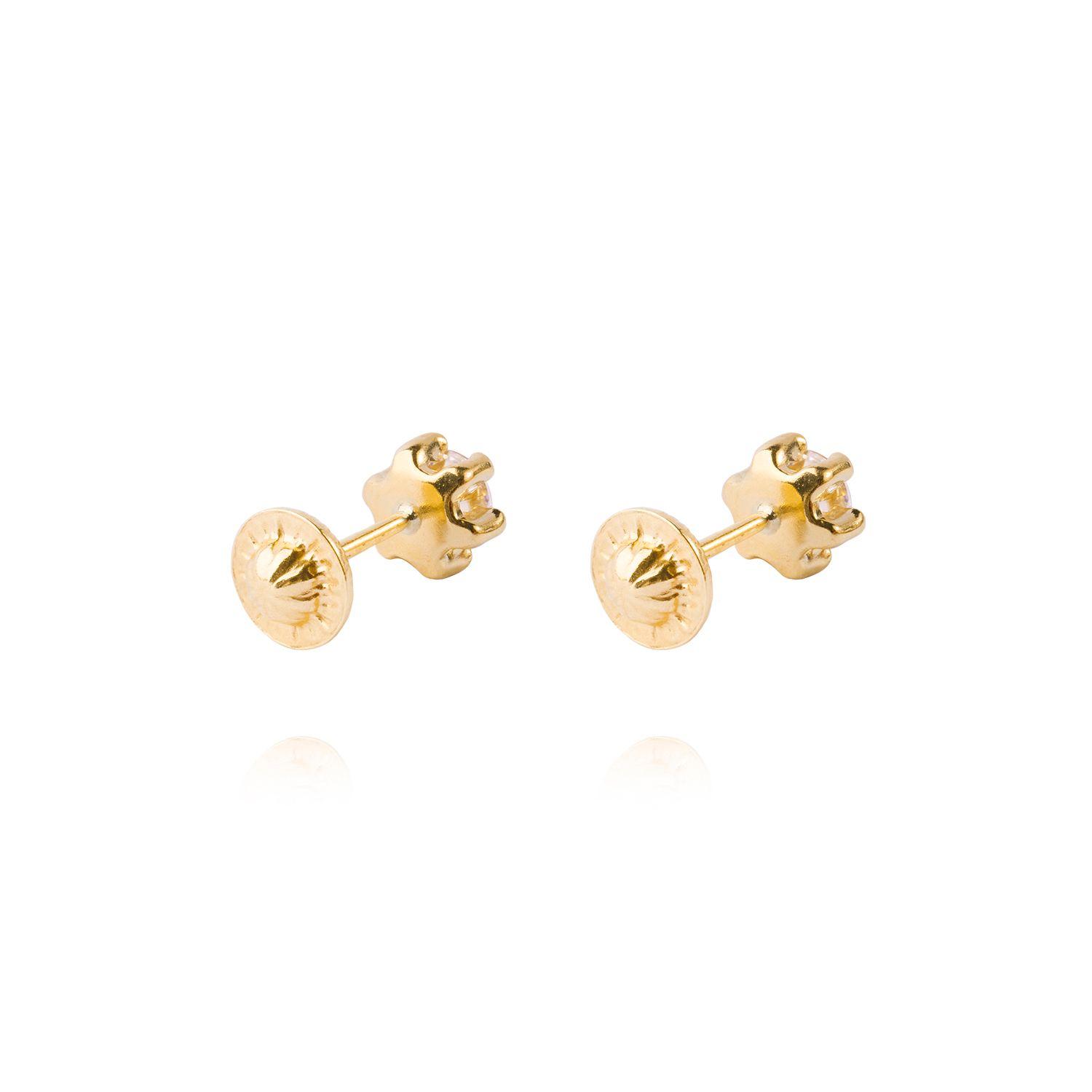 Aros de Oro 9kt Circon 4mm 6 Grifas-2