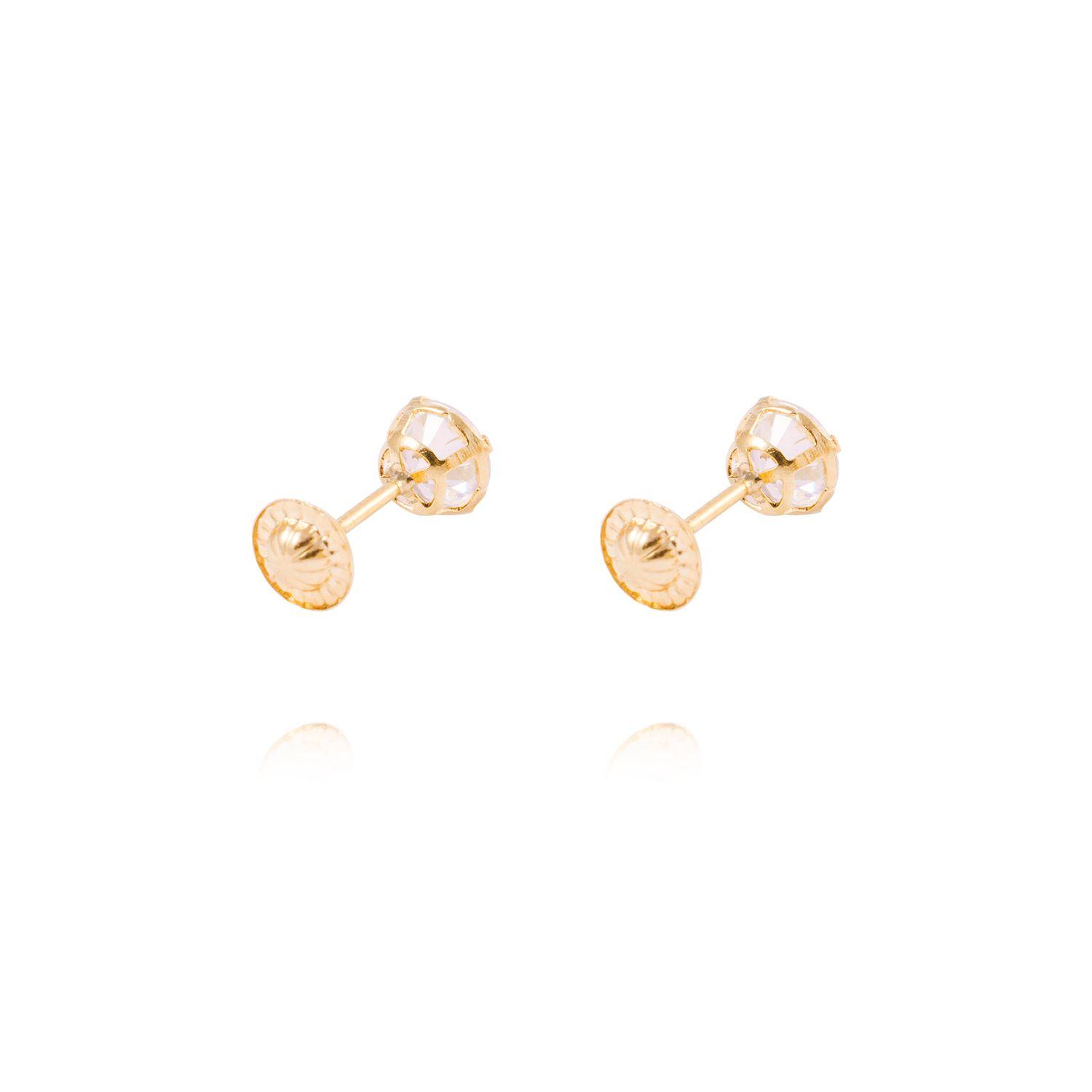 Aros de Oro de 18kt Circón solitario 5mm-2
