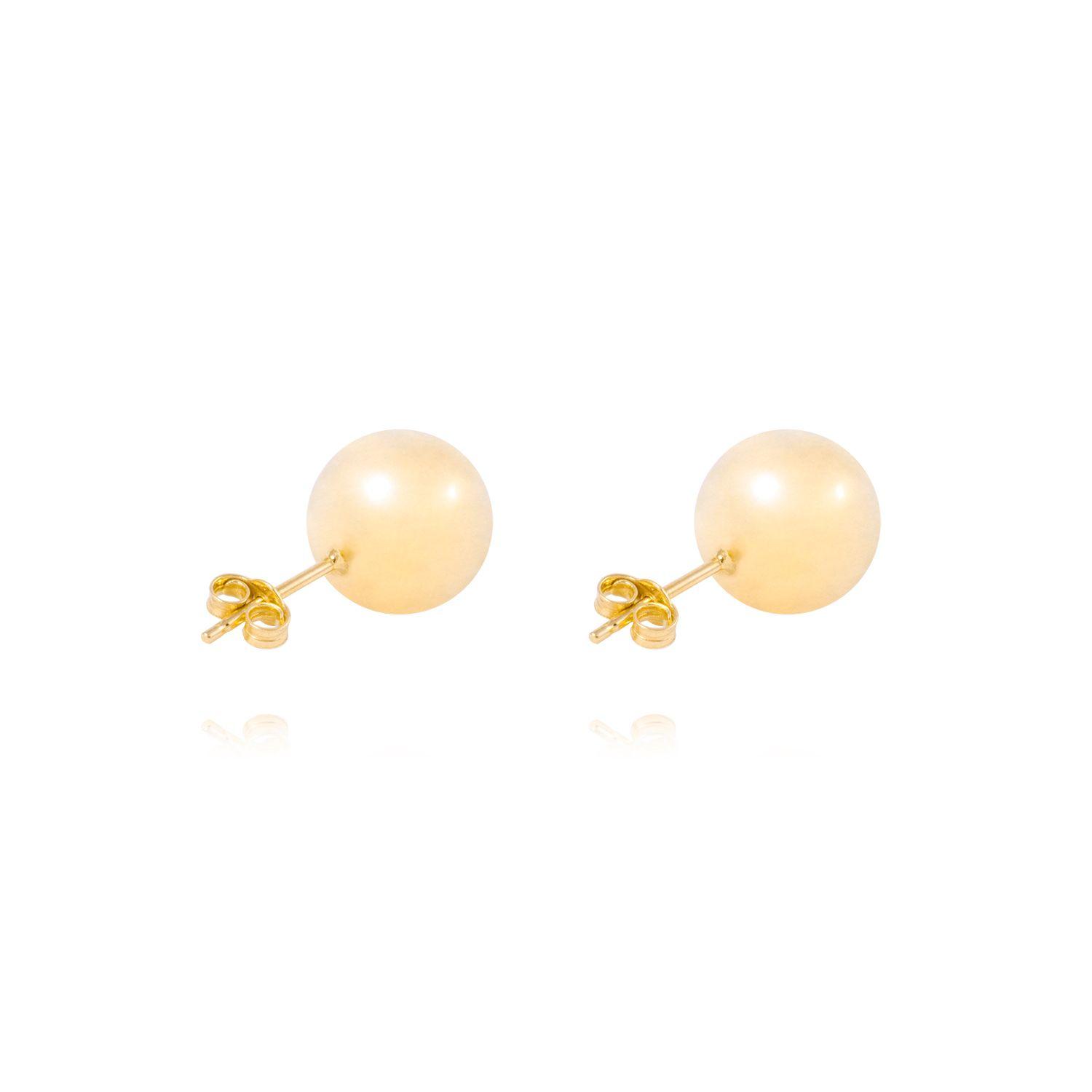 Aros de Oro 18kt Bolita de 10mm-2