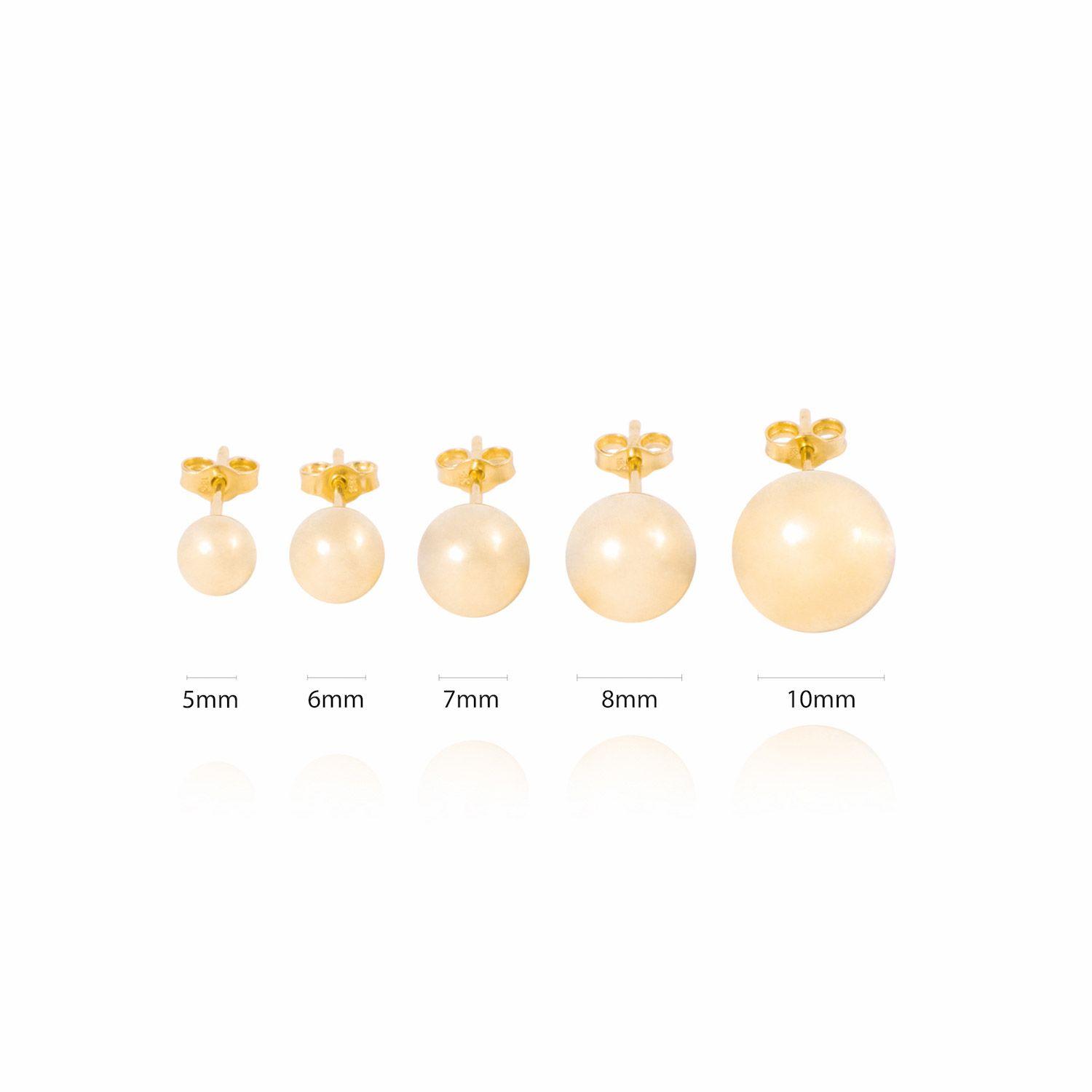 Aros de Oro 18kt Bolita de 10mm-3