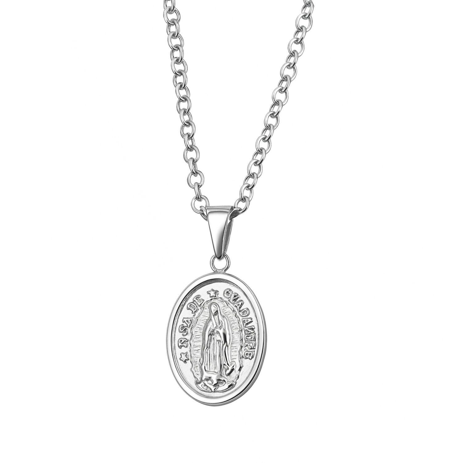 Colgante de Plata Esterlina 925 Virgen de Guadalupe 15X12MM-2