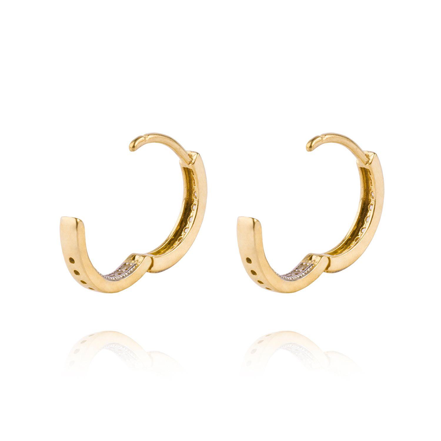 Aros de Oro 18kt Argollas con Circon de Riel AUB-1