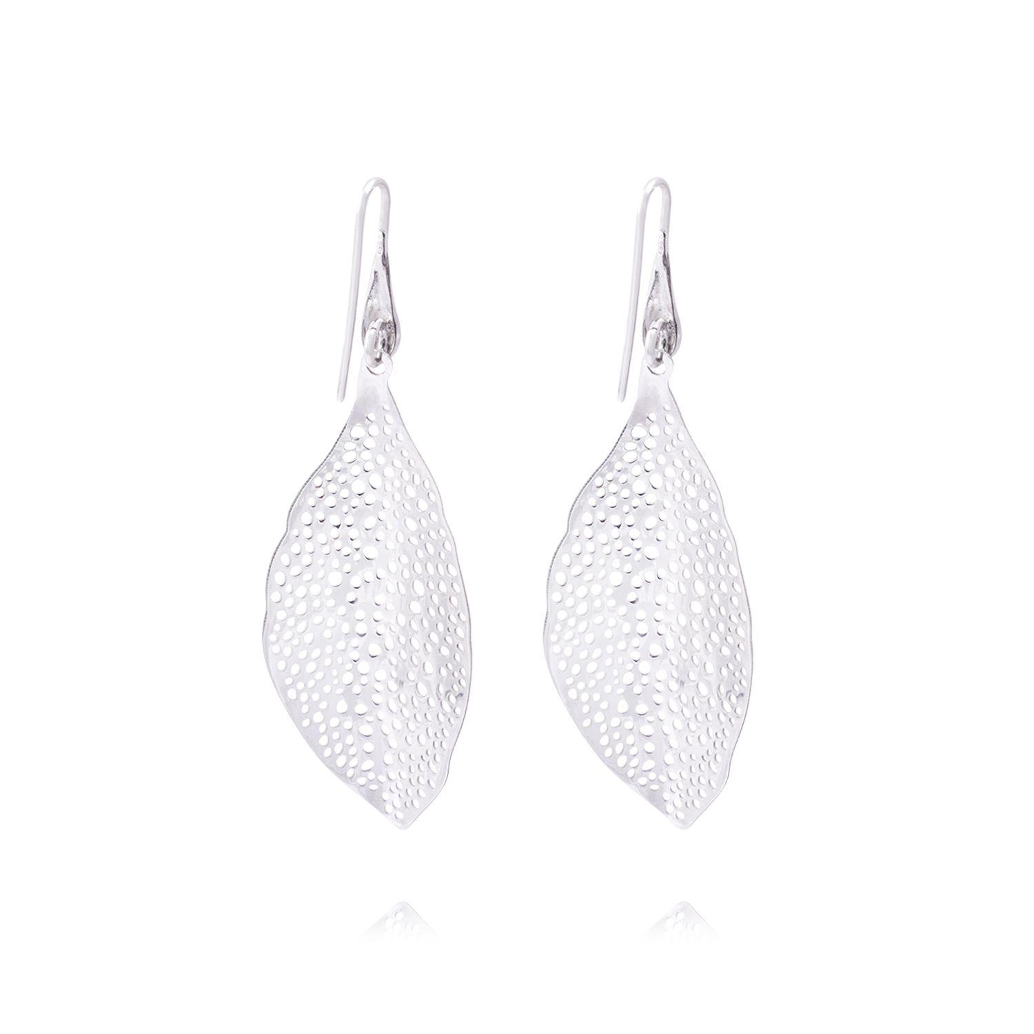 Aros de Plata Esterlina 925 Figura Hoja-2