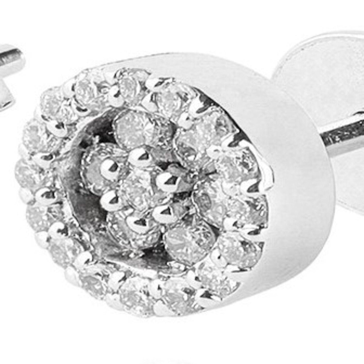Aros de Oro Blanco 18kt con Diamantes 27pts total SI/H-2