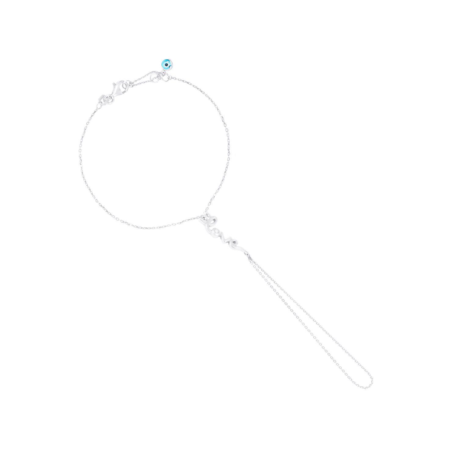 Pulsera Oro Blanco 18kt Tipo Anillo Love Diamante 1 Pts-2