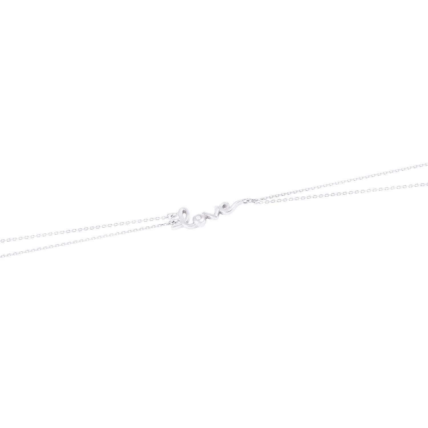 Pulsera Oro Blanco 18kt Tipo Anillo Love Diamante 1 Pts-2