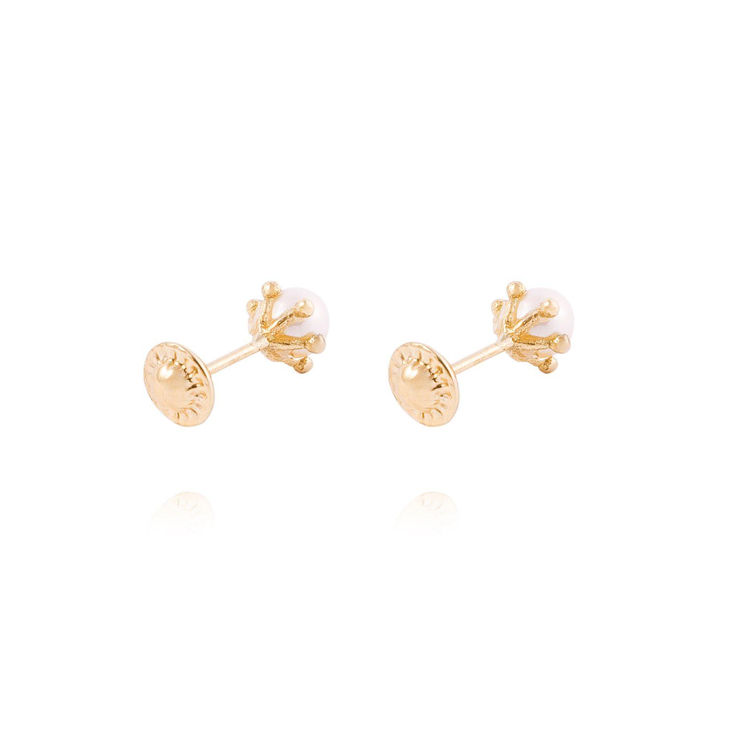 Aros de Oro 18kt Perla cultivada Pistilo 4,0 mm, Abridor.-2