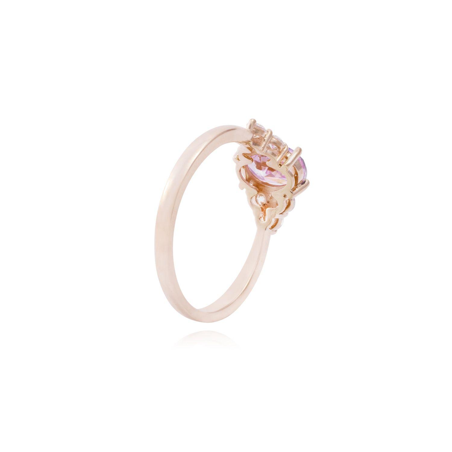 Anillo en Oro Miel 18kt Serenidad Rosa-2
