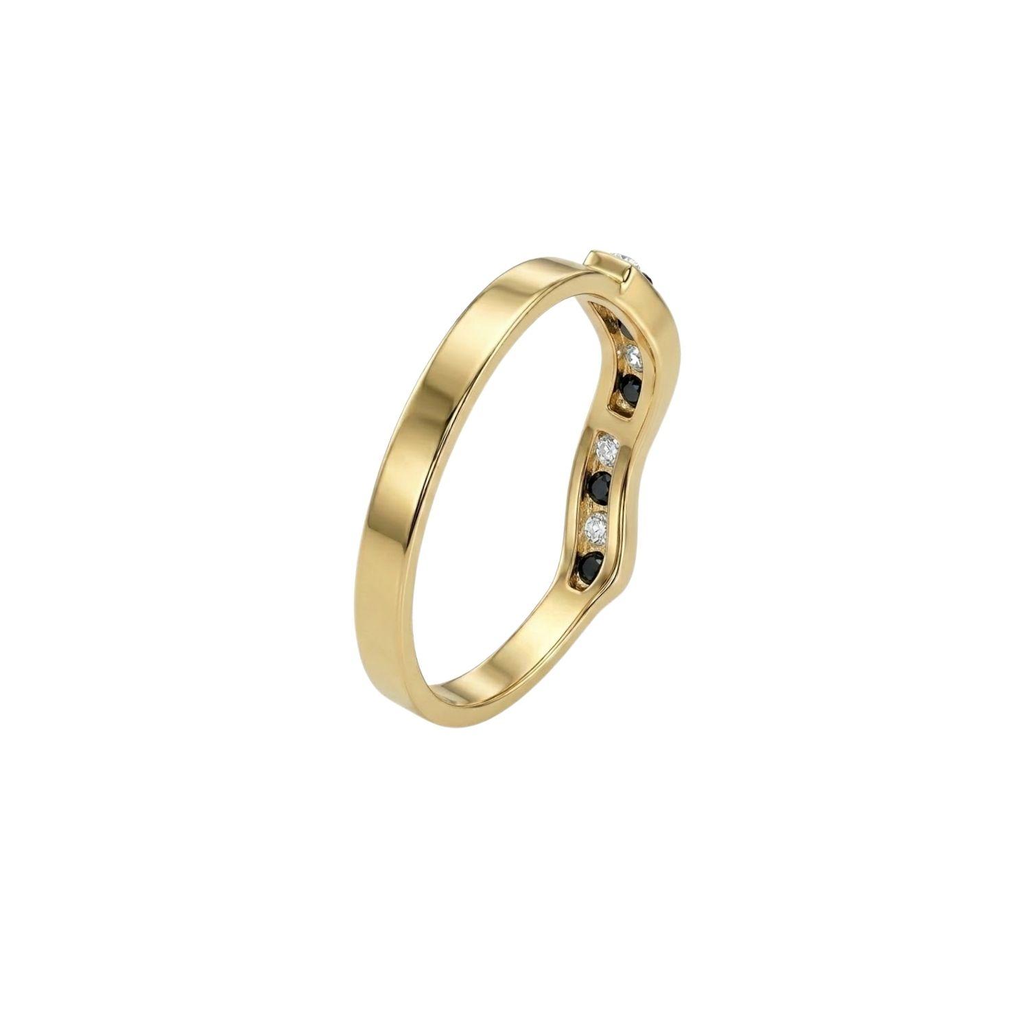Anillo Oro Miel 18kt Brisa con Ónix y Circonitas-2