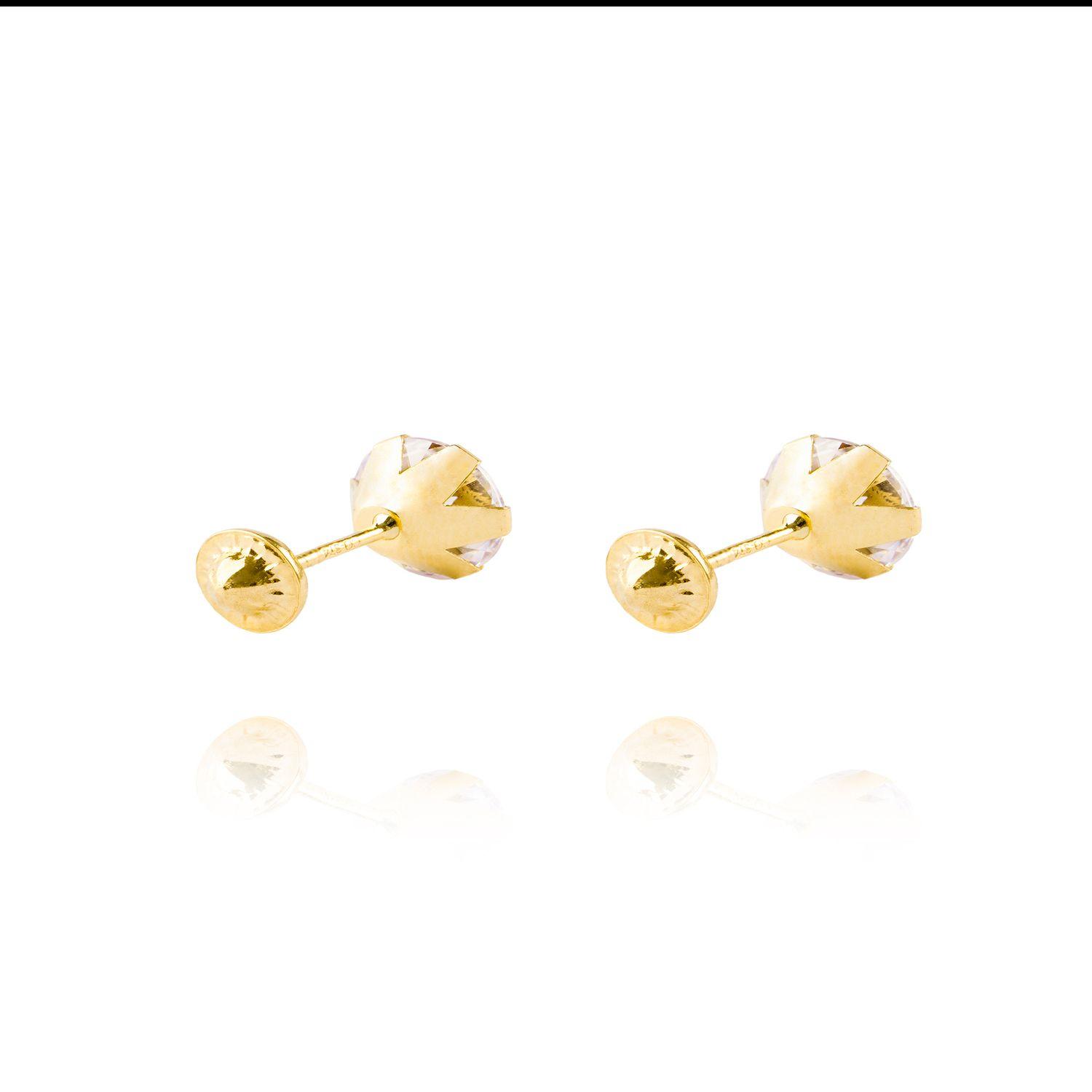 Aros de Oro 18kt Circón 7 mm-1