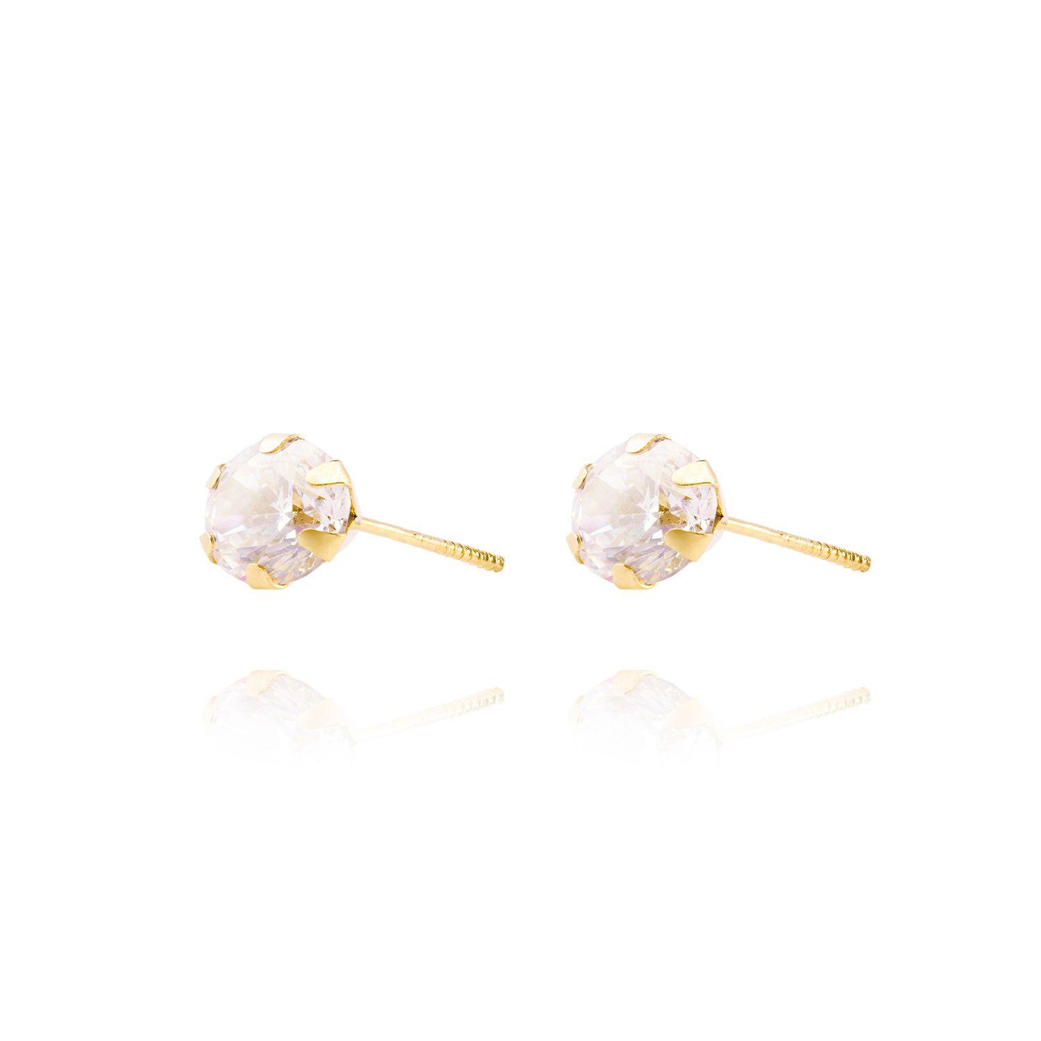 Aros de Oro 18kt Circón 7 mm-2