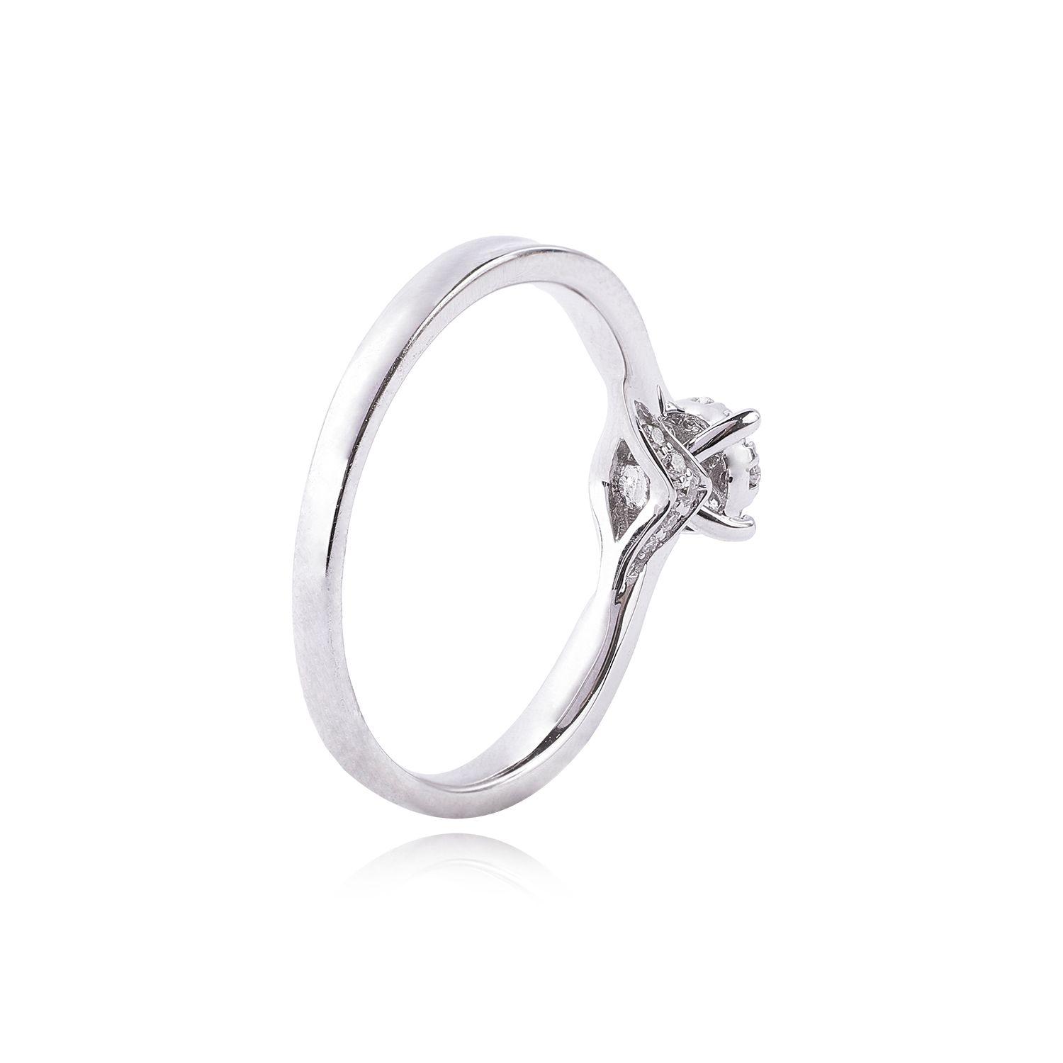Anillo Oro Blanco 18kt Solitario Diamantes 18 Pts-2