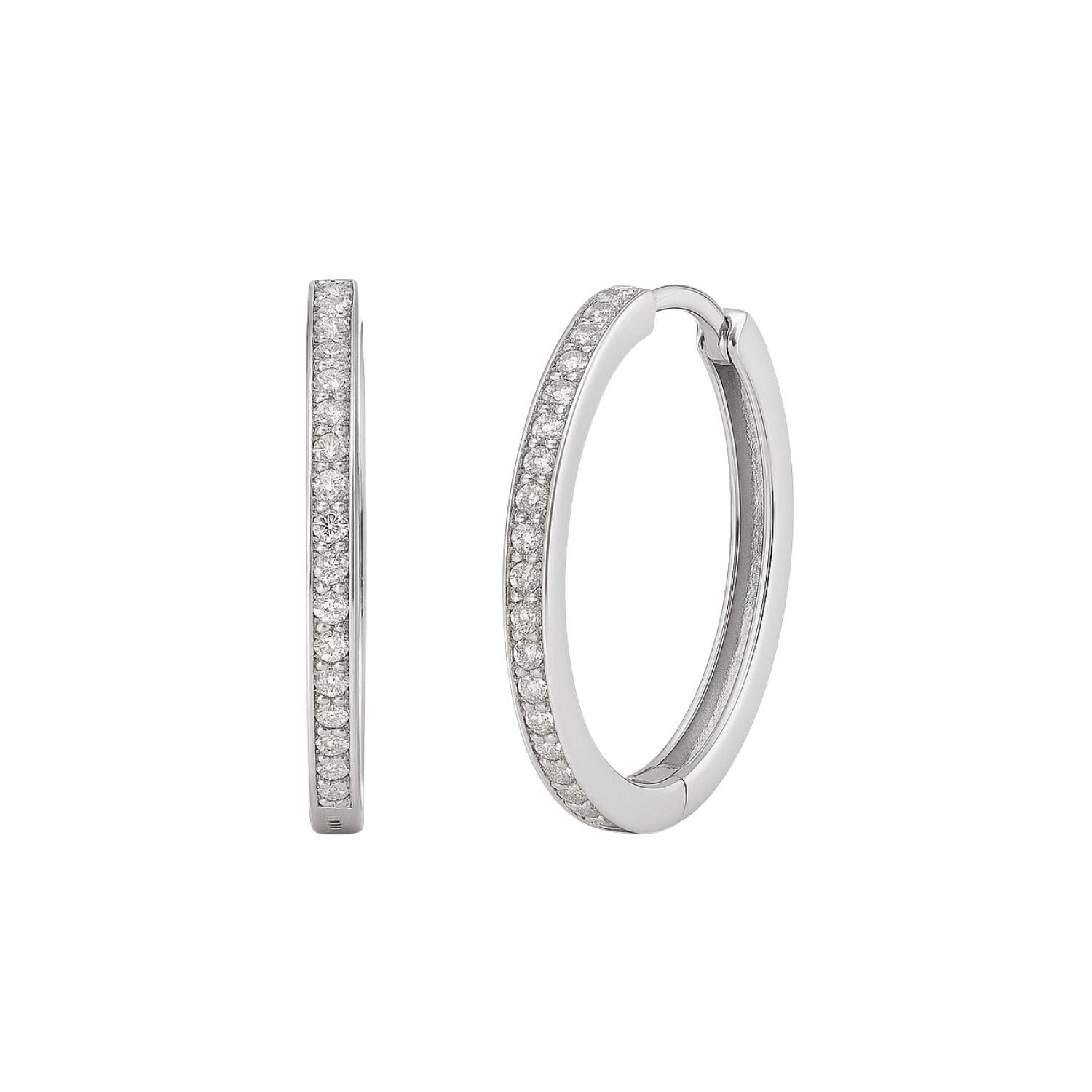 Aros Plata Esterlina 925 Argollas Grandes XL con Circonita-1