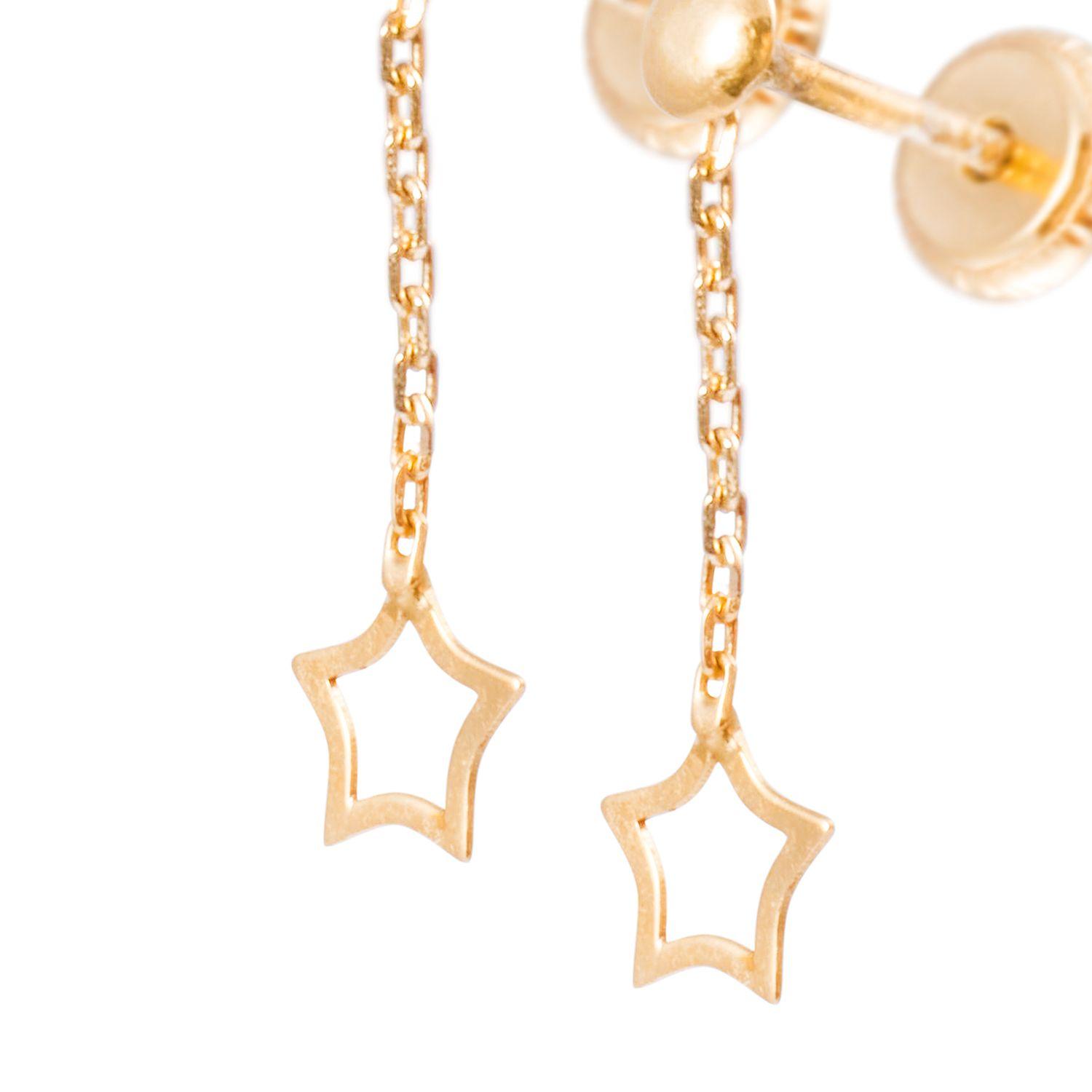 Aros de Oro 18kt Aros Estrella de Colgante-1