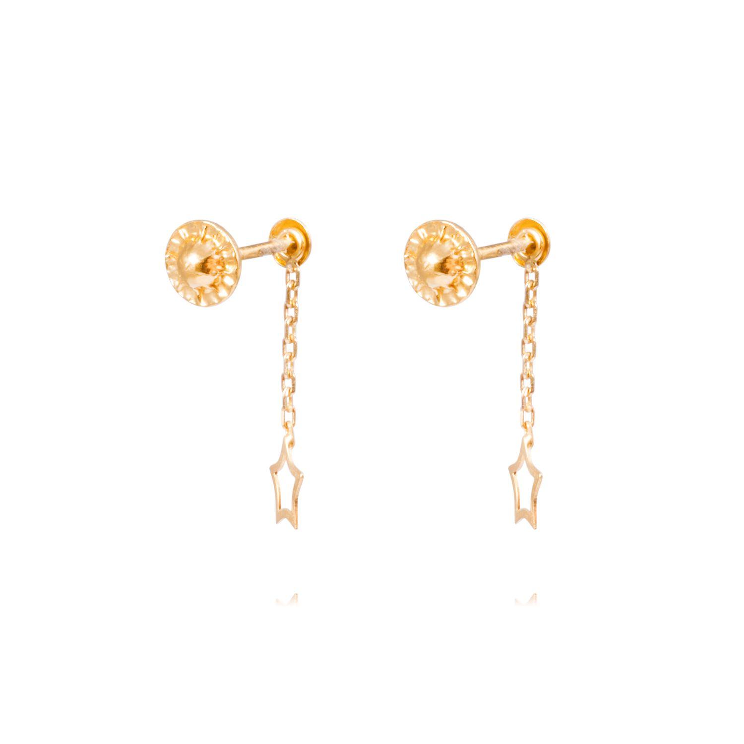 Aros de Oro 18kt Aros Estrella de Colgante-2
