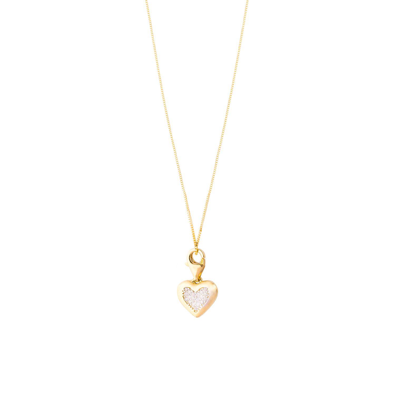 Pendiente de Oro 18kt Corazon Circon-2