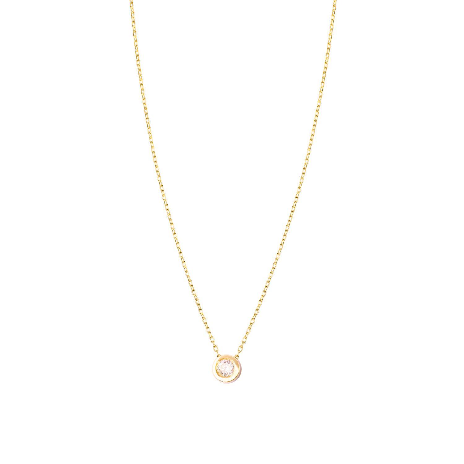 Diamante Collar de Oro Amarillo 18kt Punto de Luz 6 Pts-2