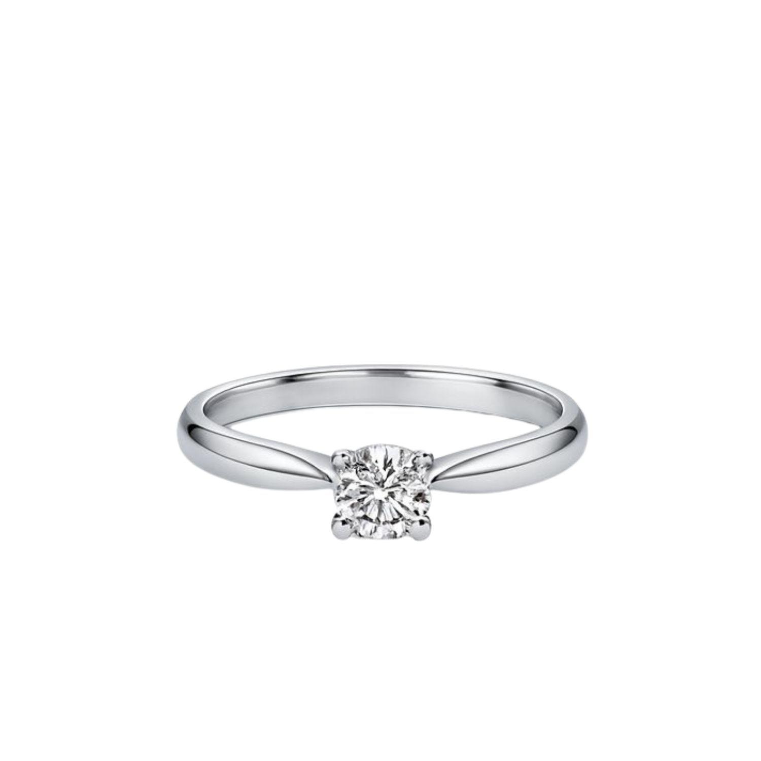 Anillo Oro Blanco 18kt Solitario Circonita 4MM-2