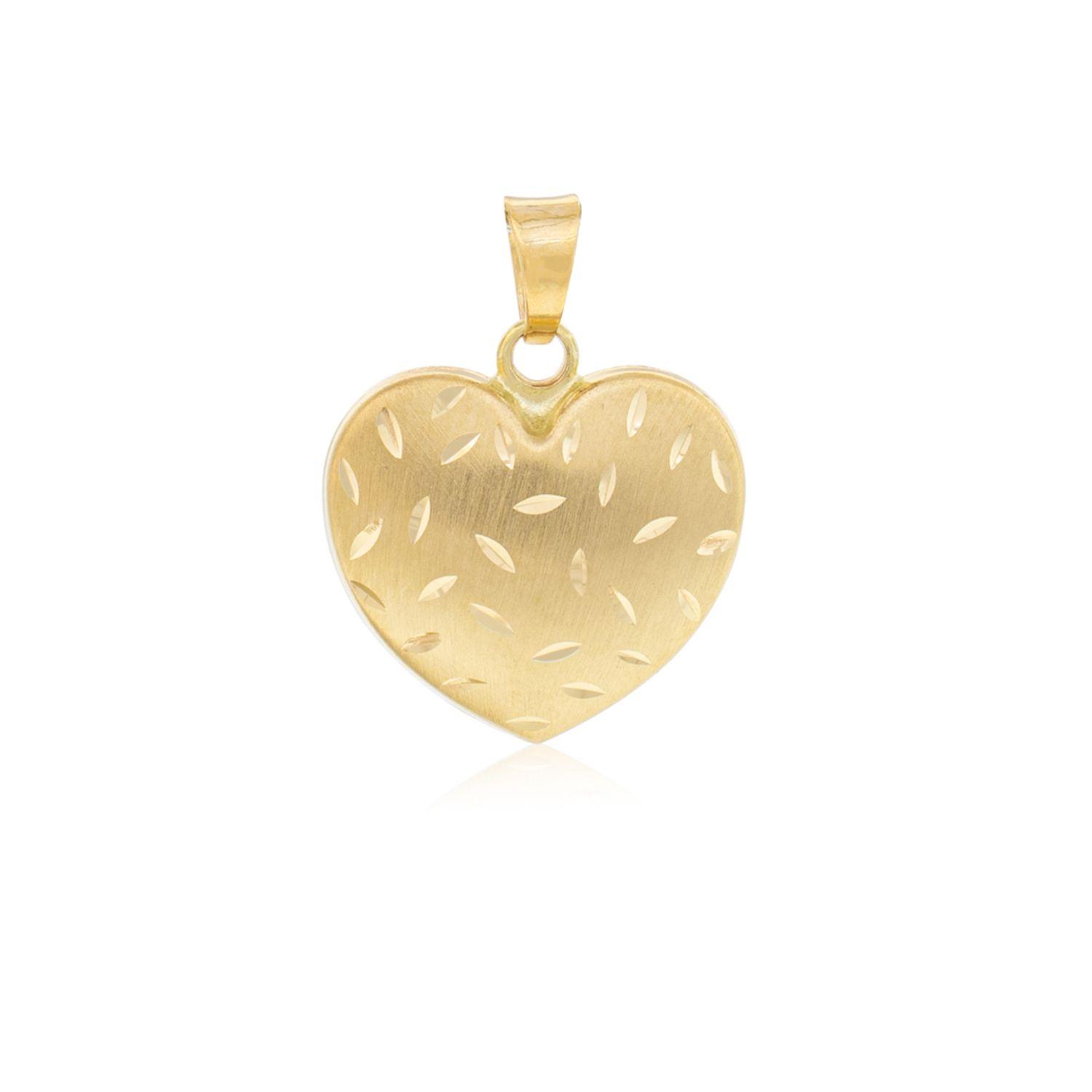 Colgante de Oro 18kt Corazón Satinado-0