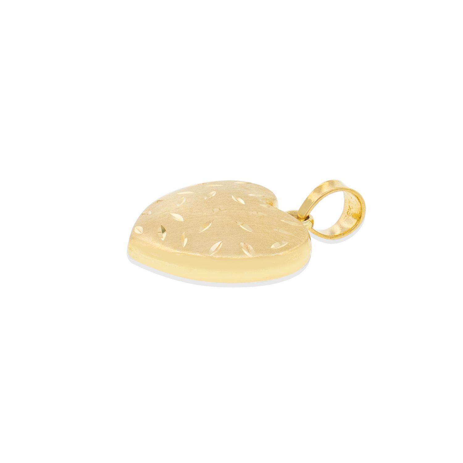 Colgante de Oro 18kt Corazón Satinado-2