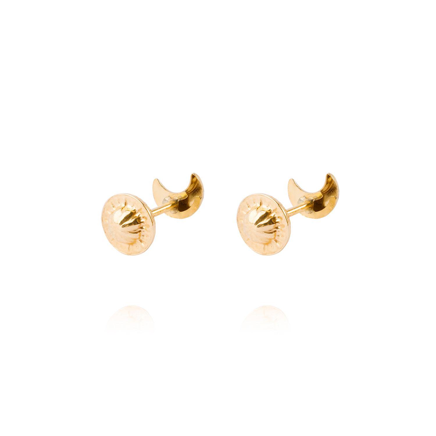 Aros de Oro 9kt Media Luna-2