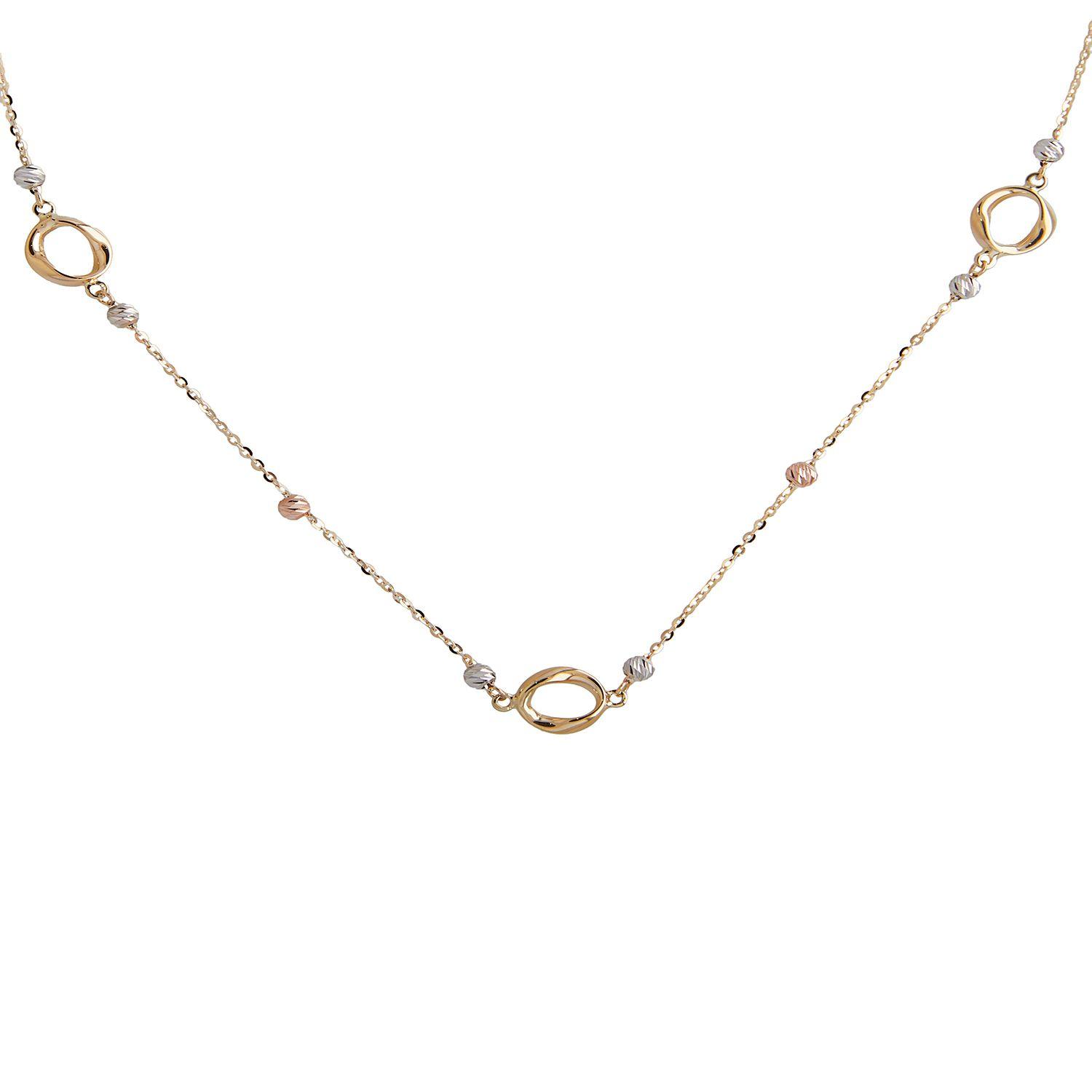 Collar de Oro 18kt Circulos en Tricolor-0