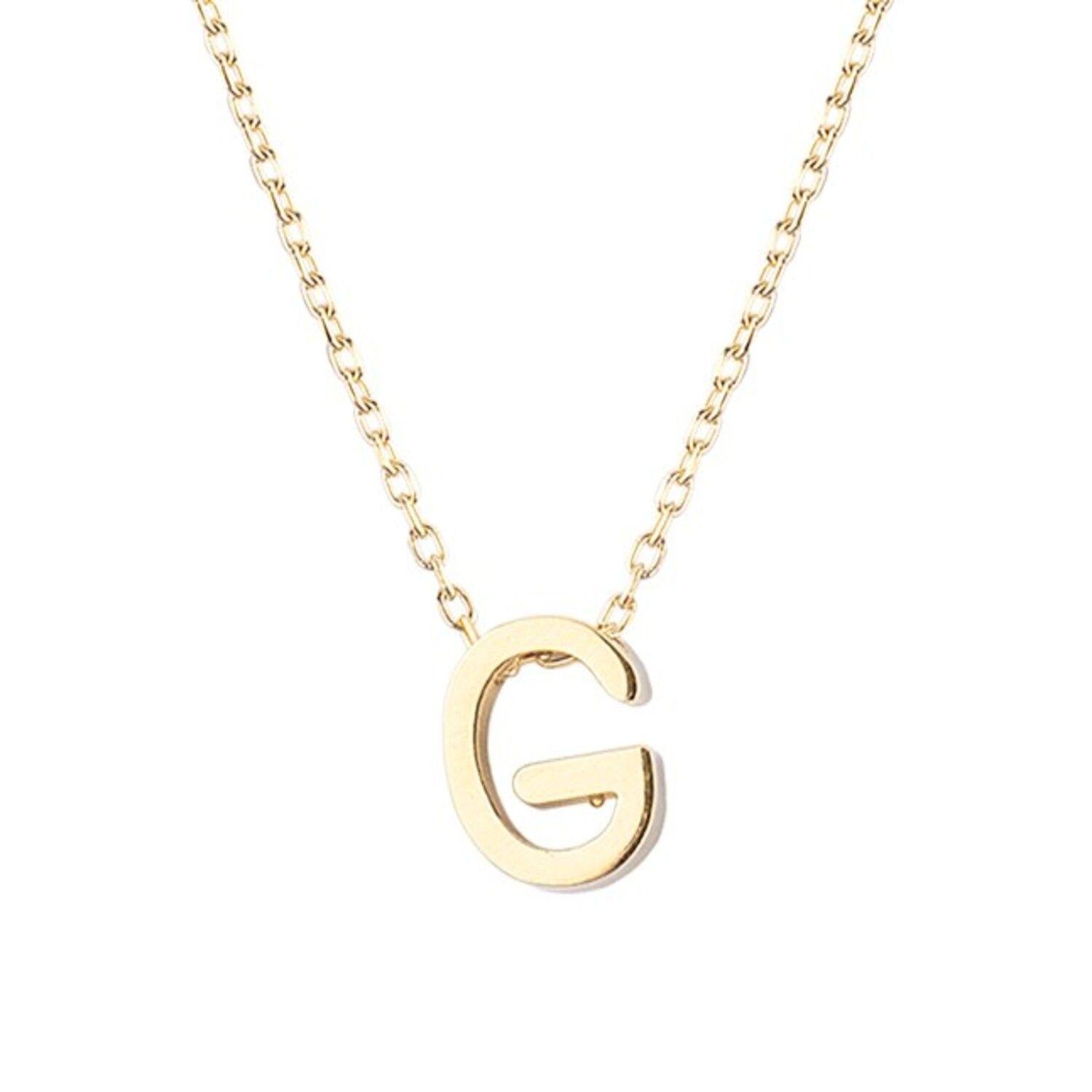 Collar de Plata Esterlina 925 Letra G Revestido en Oro 18kt-2