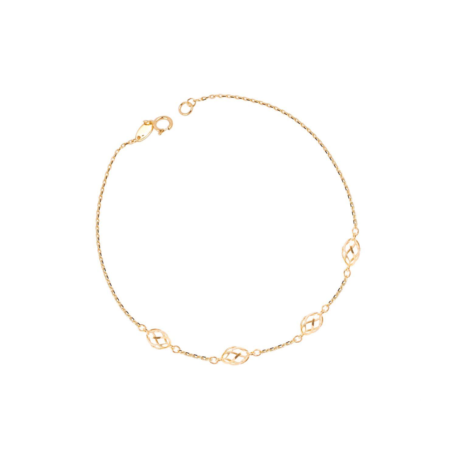 Pulsera de Oro 18kt Esferas Caladas-0