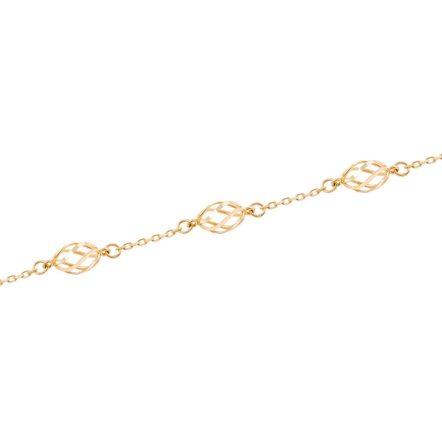 Pulsera de Oro 18kt Esferas Caladas-2