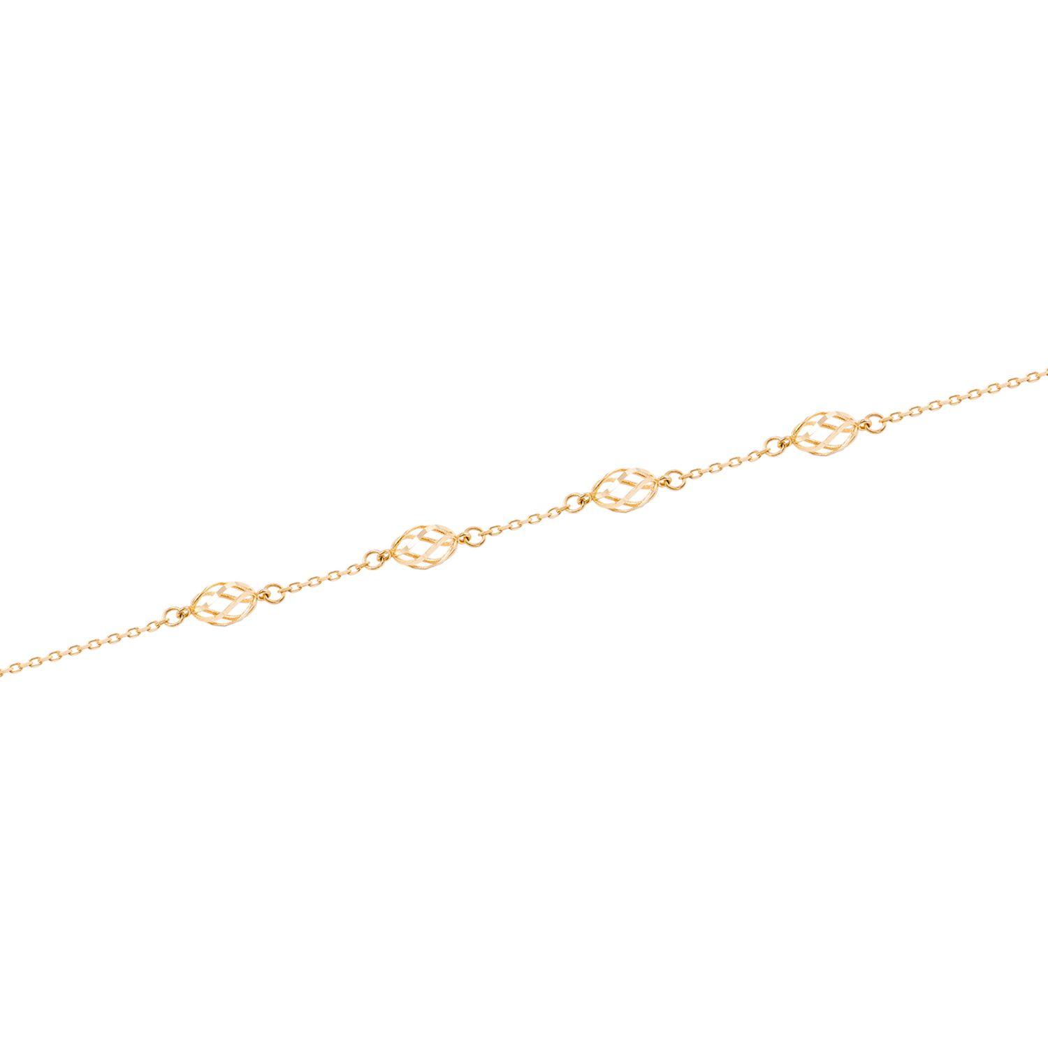 Pulsera de Oro 18kt Esferas Caladas-1