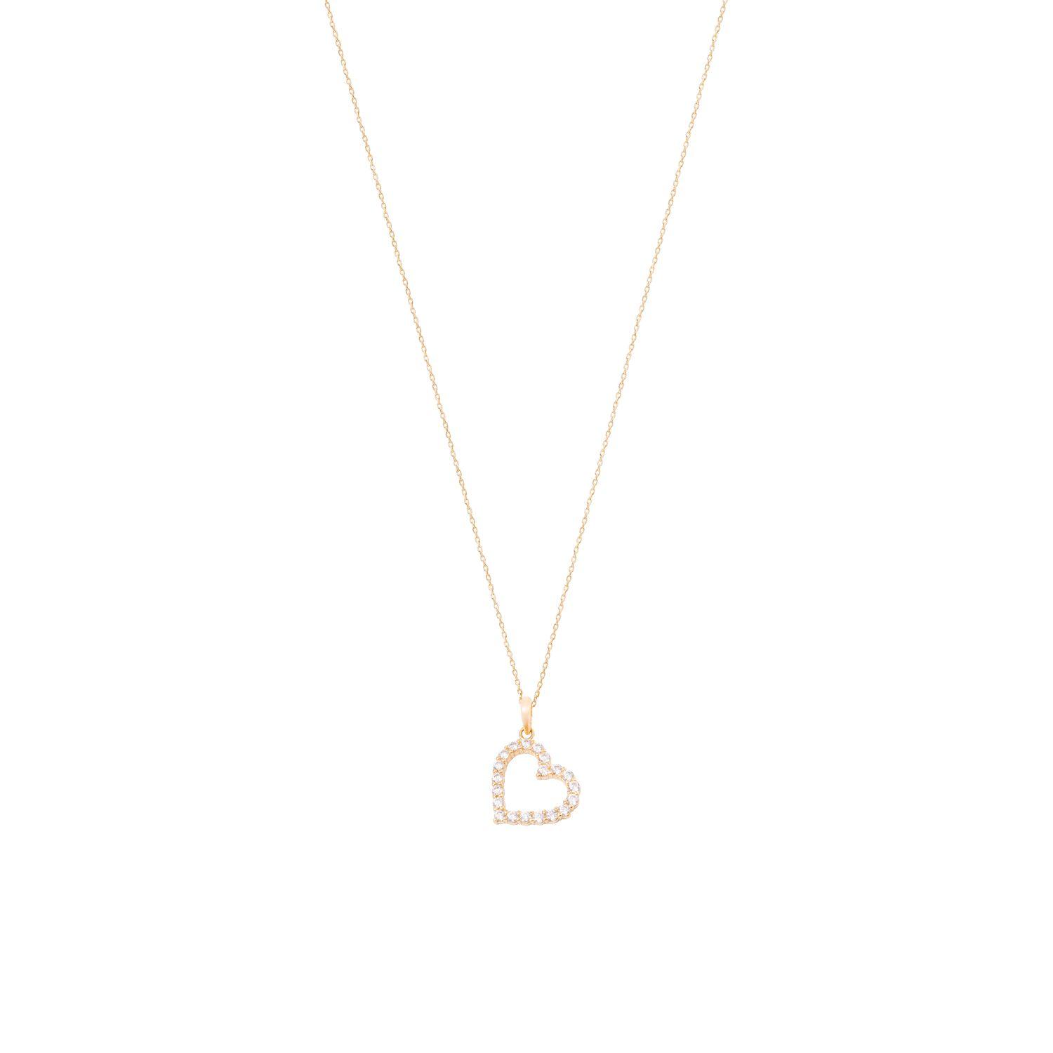 Colgante de Oro 18kt Corazón 20 Circonita-2