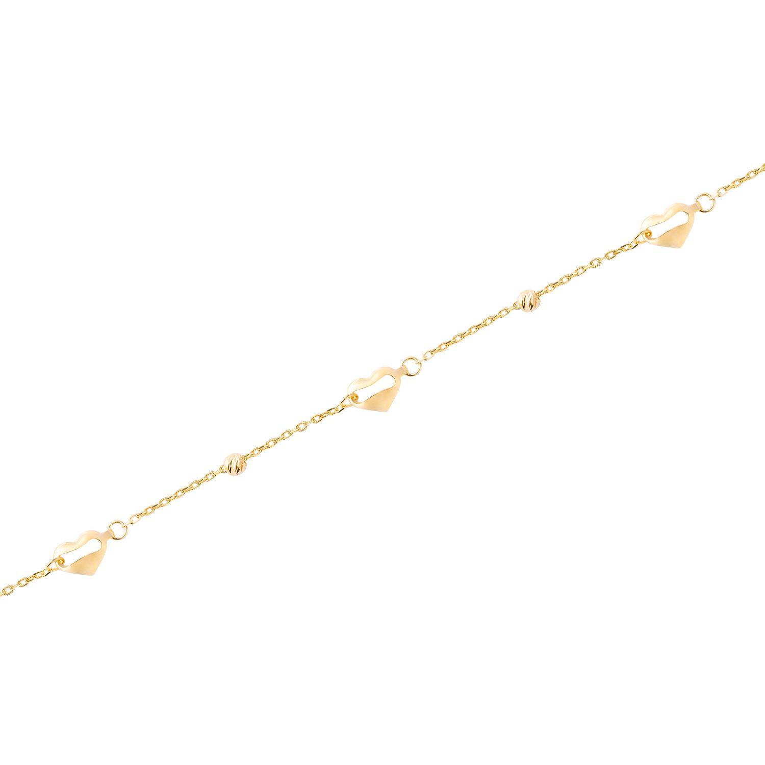 Pulsera Oro Amarillo 18kt Modelo Corazón Delicado-2