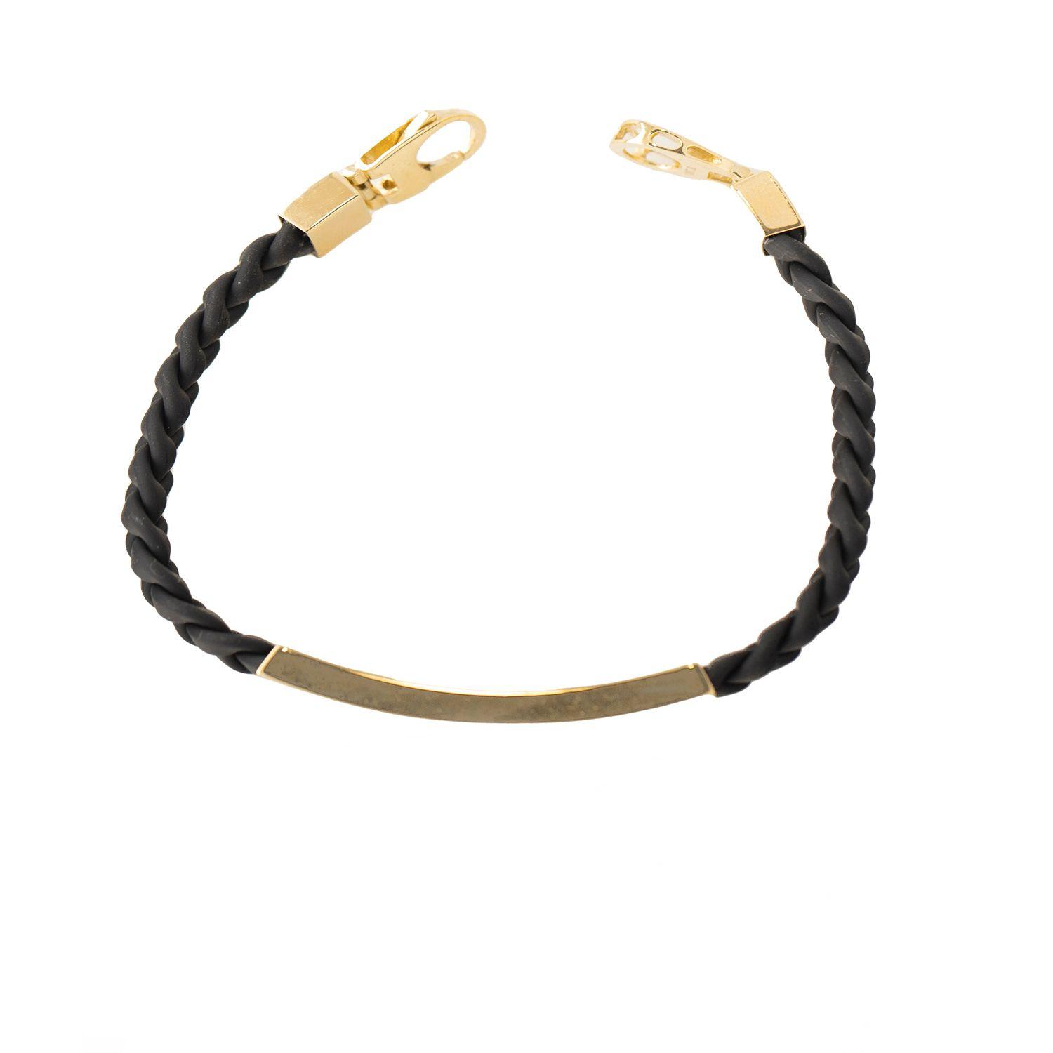 Pulsera de Oro 18kt Cuero Grueso-2