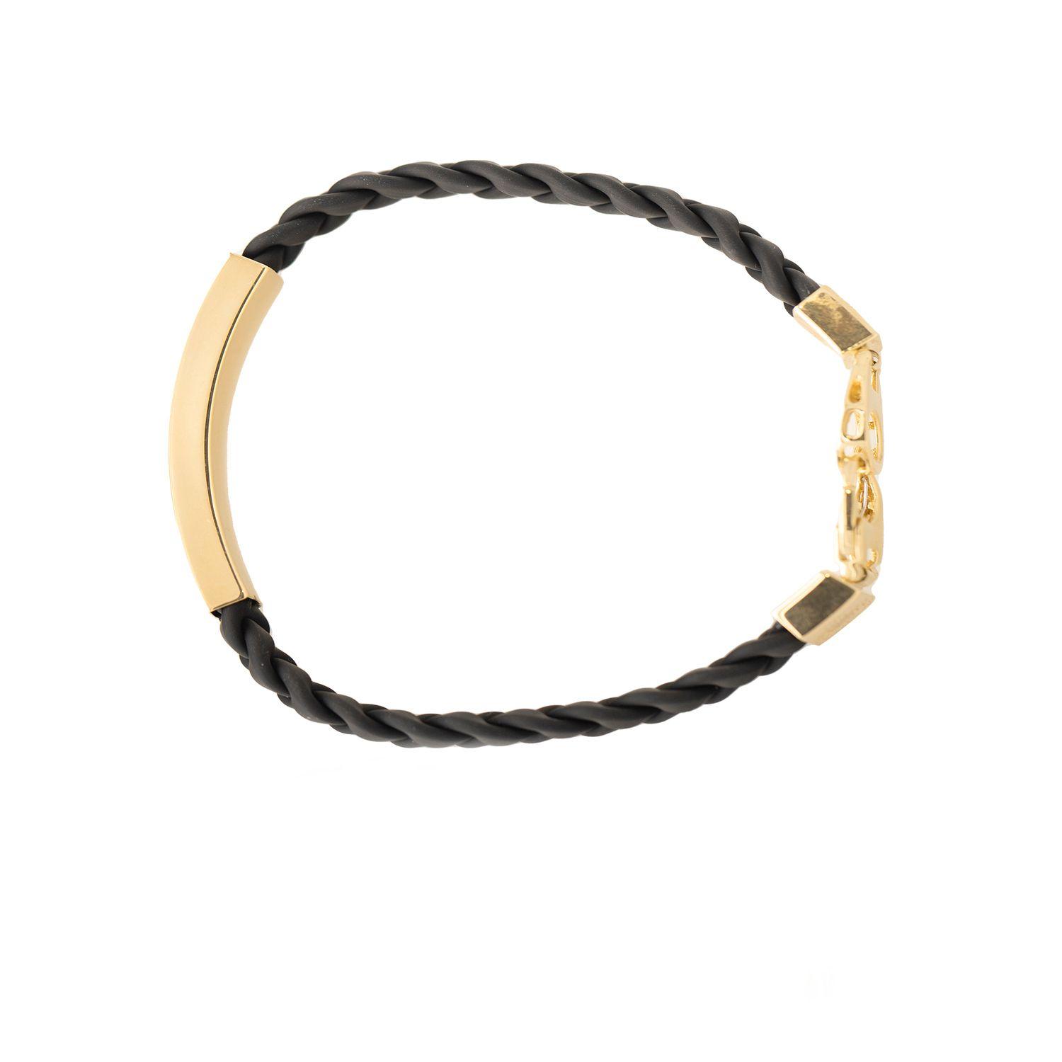 Pulsera de Oro 18kt Cuero Grueso-0